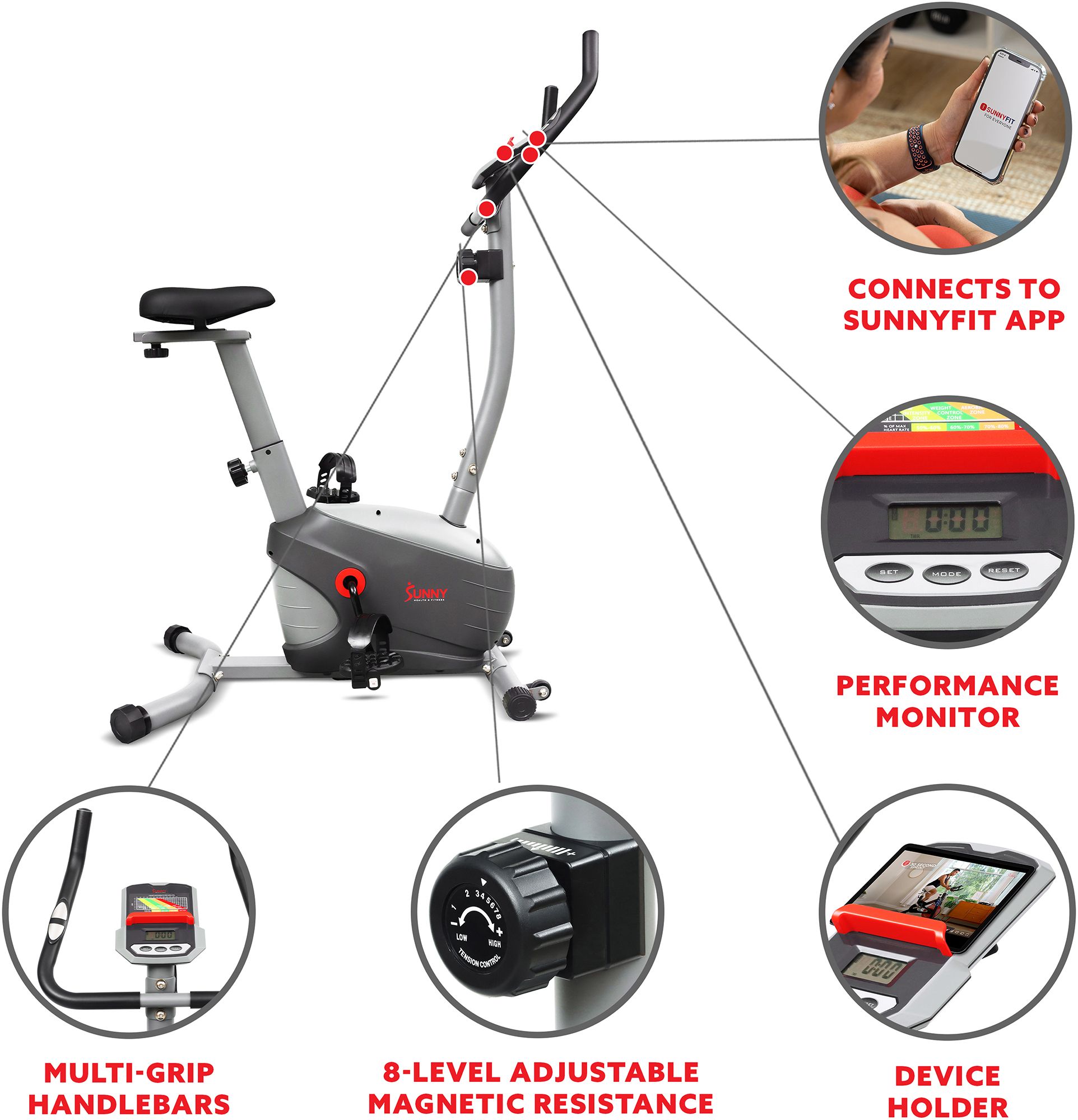 Sunny Health & Fitness Performance Upright Bike product image
