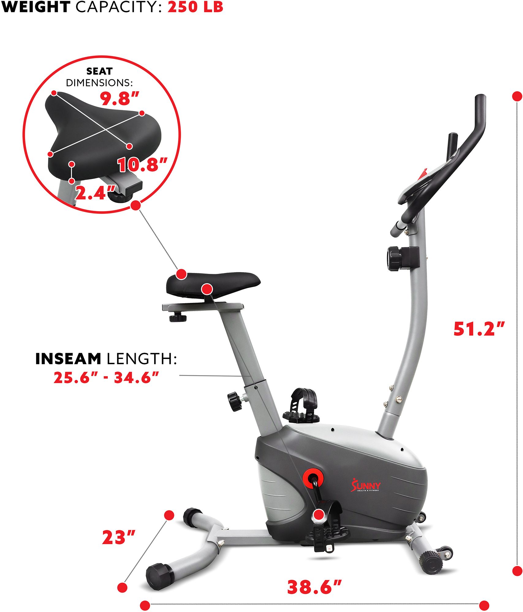 Sunny Health & Fitness Performance Upright Bike