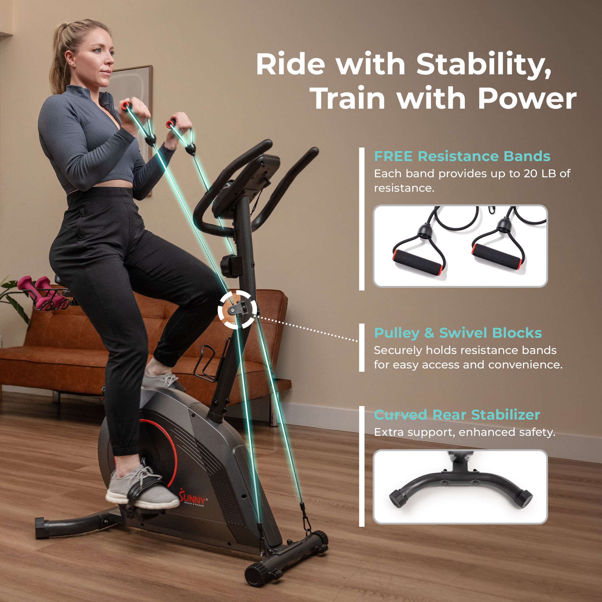Sunny Health & Fitness Upright Bike product image