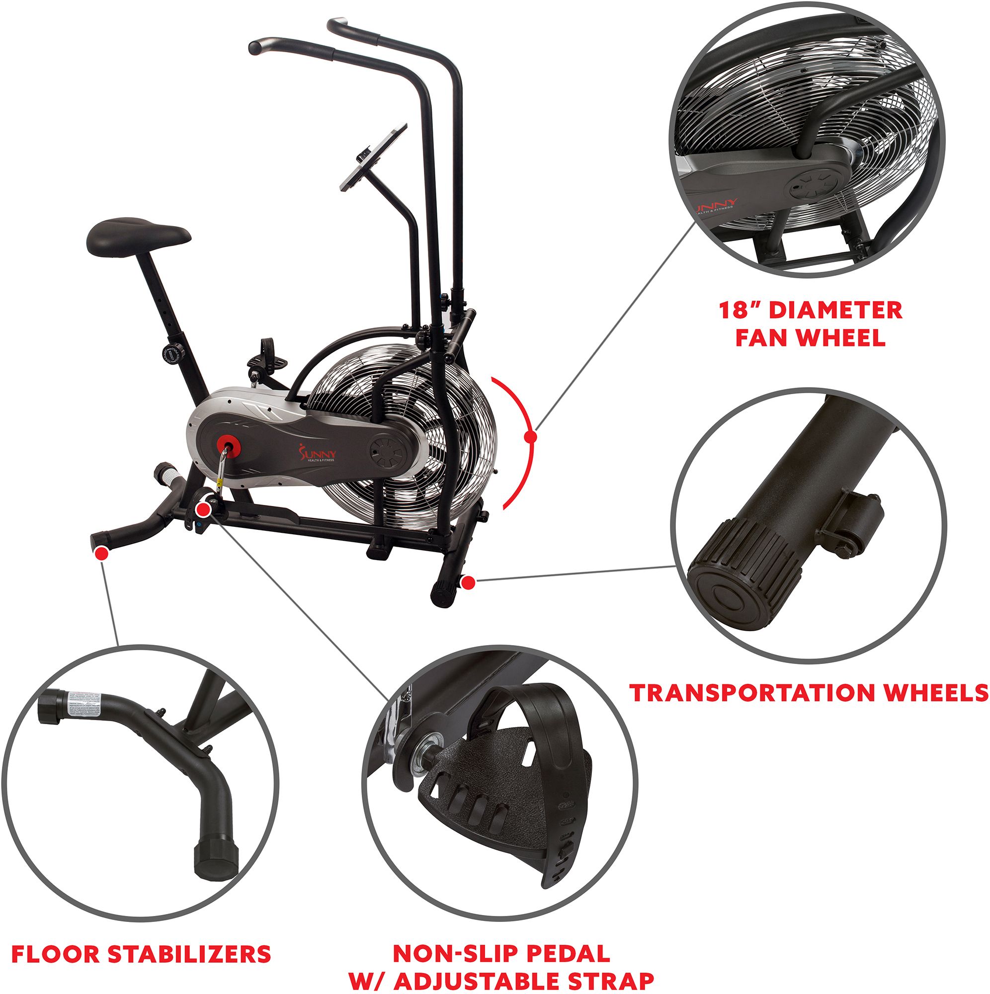 Sunny Health & Fitness SF-B2715 Zephyr Air Bike product image