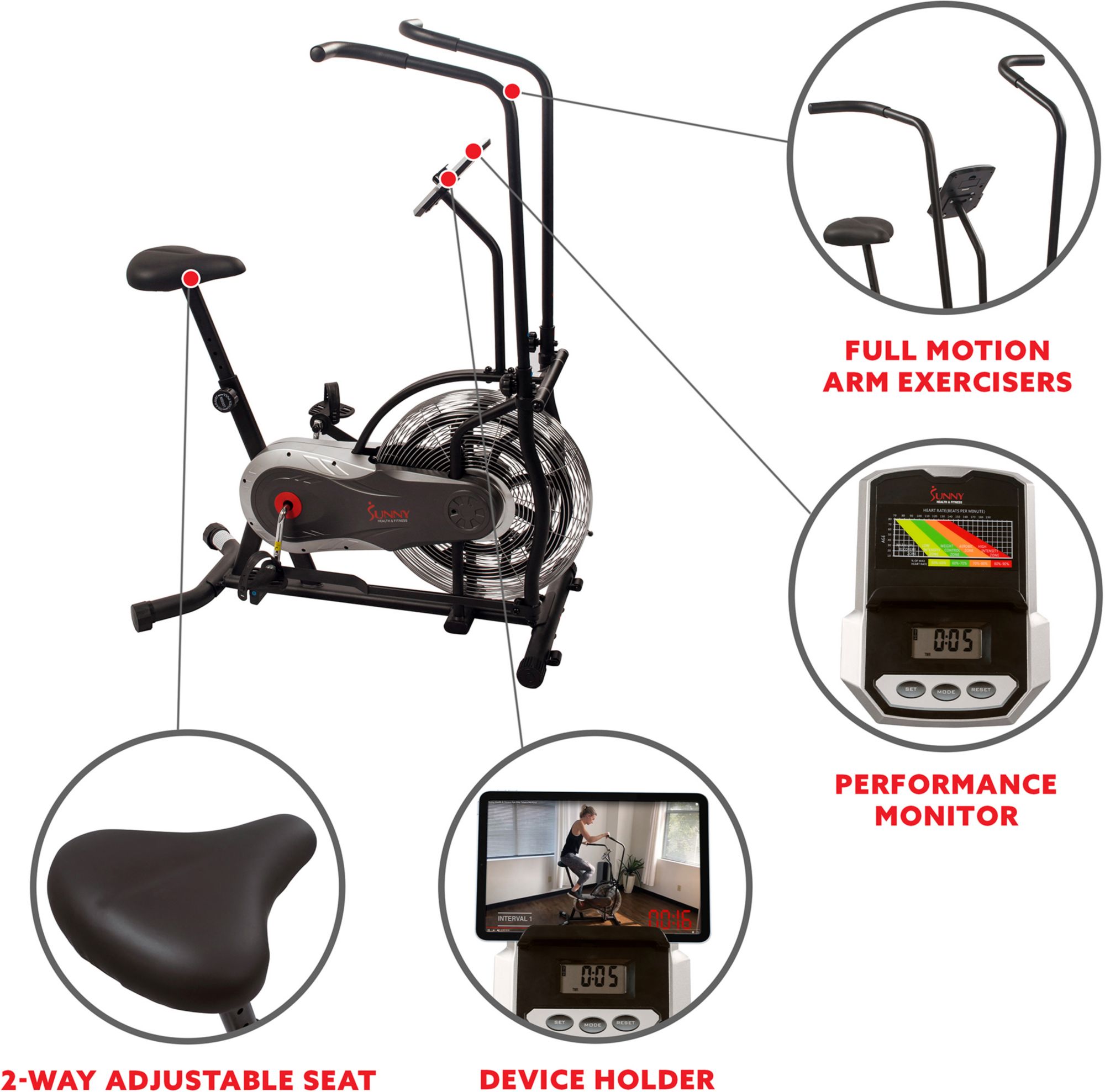 Sunny Health & Fitness SF-B2715 Zephyr Air Bike product image