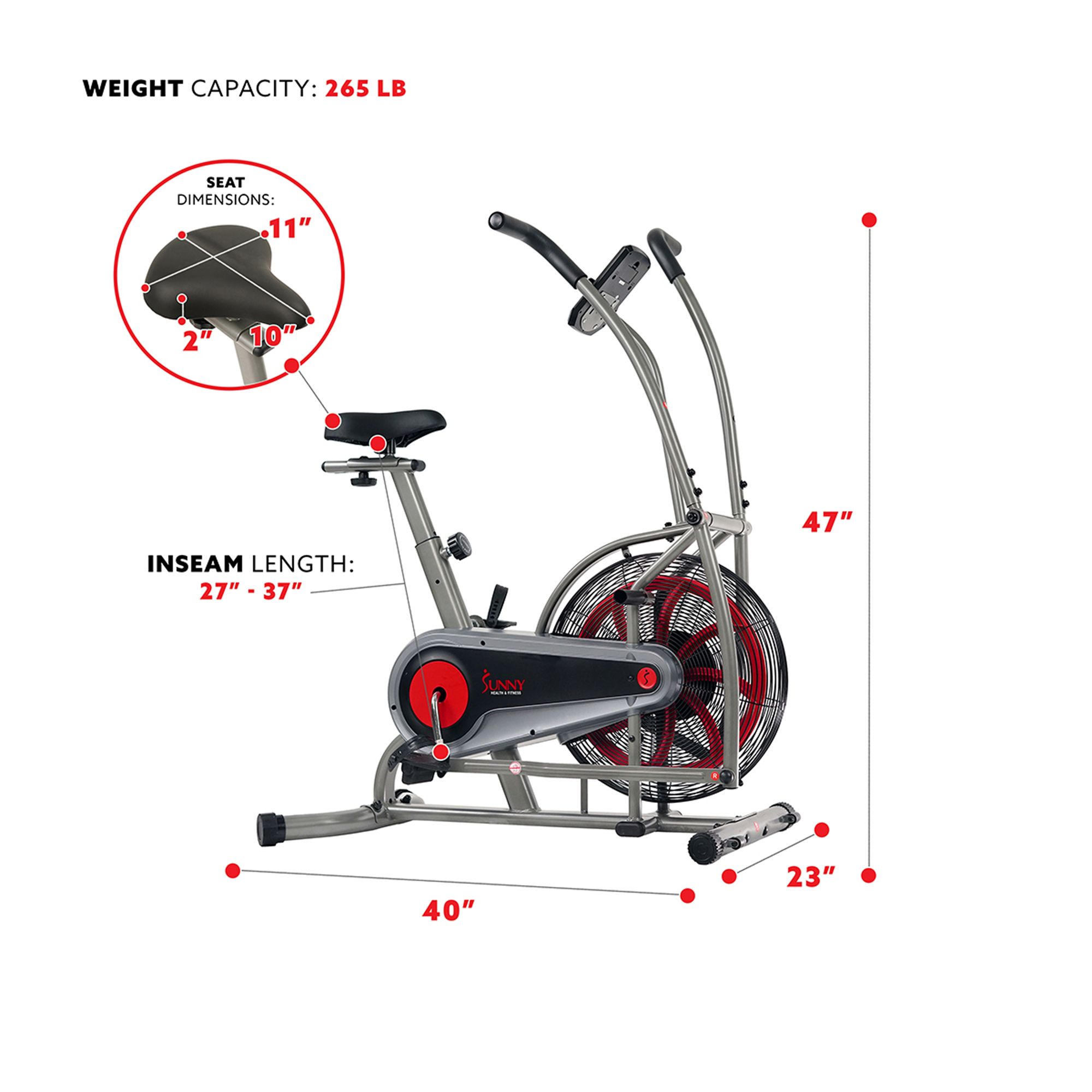 Sunny Health & Fitness Motion Air Exercise Bike product image