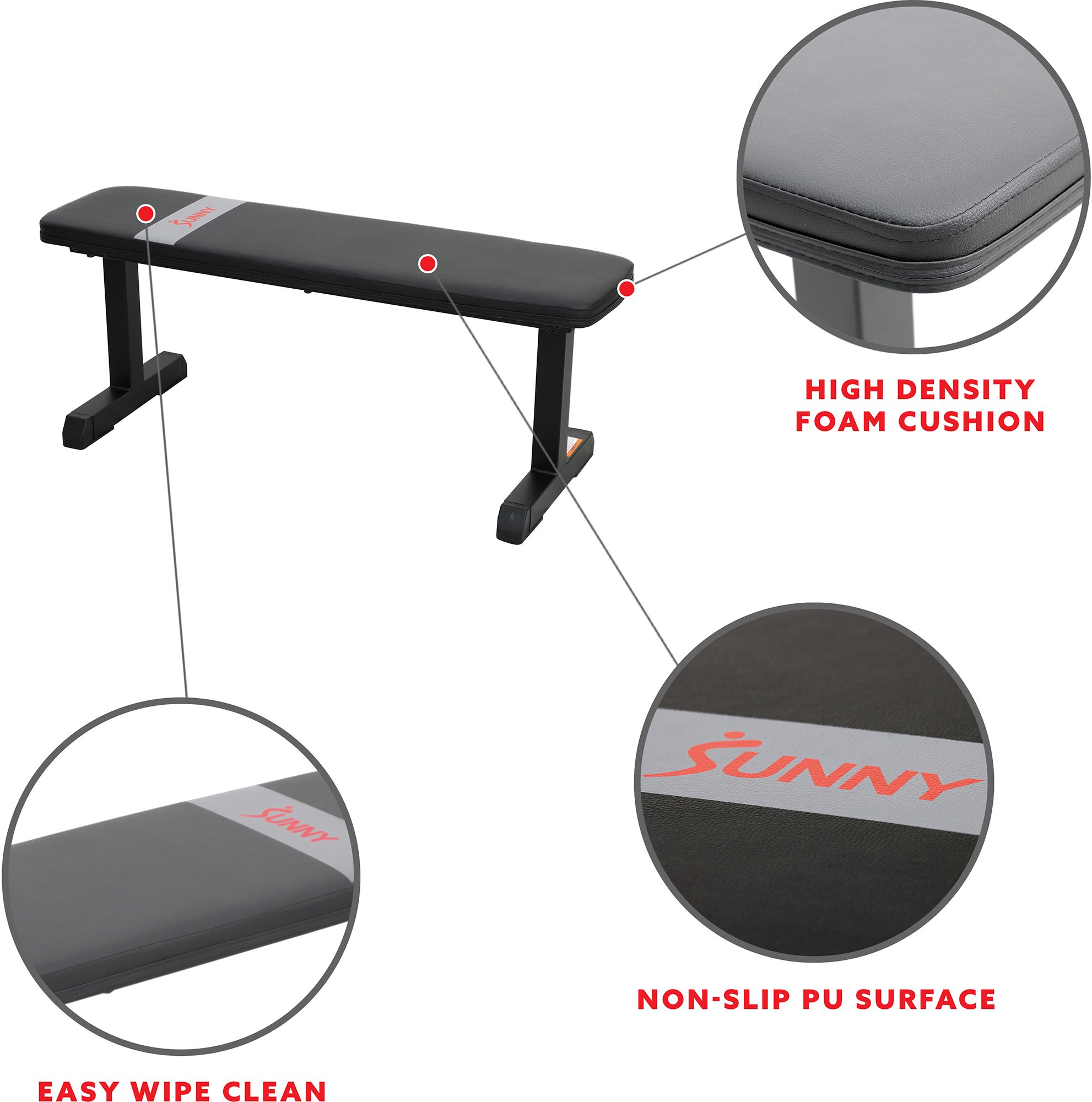 Sunny Health & Fitness Flat Weight Bench product image