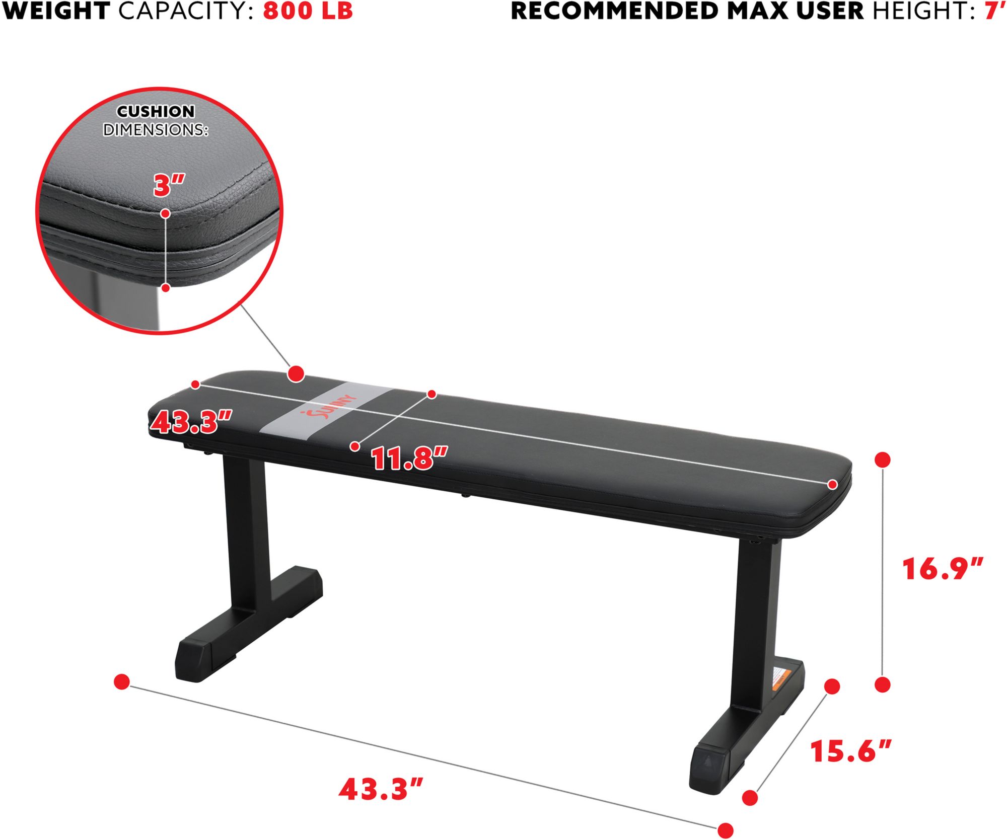 Sunny Health & Fitness Flat Weight Bench product image