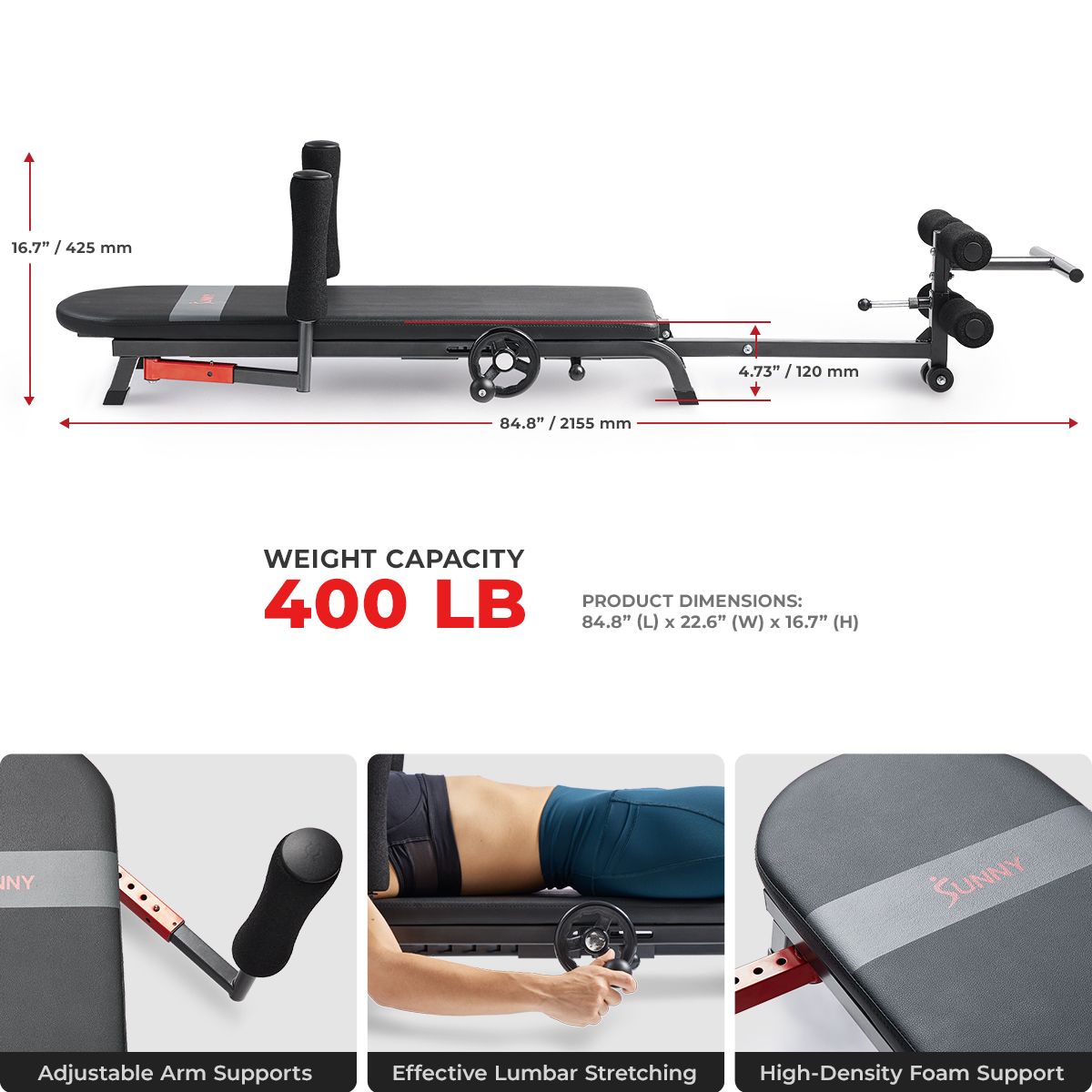 Sunny Health & Fitness Stretch and Decompression Table product image