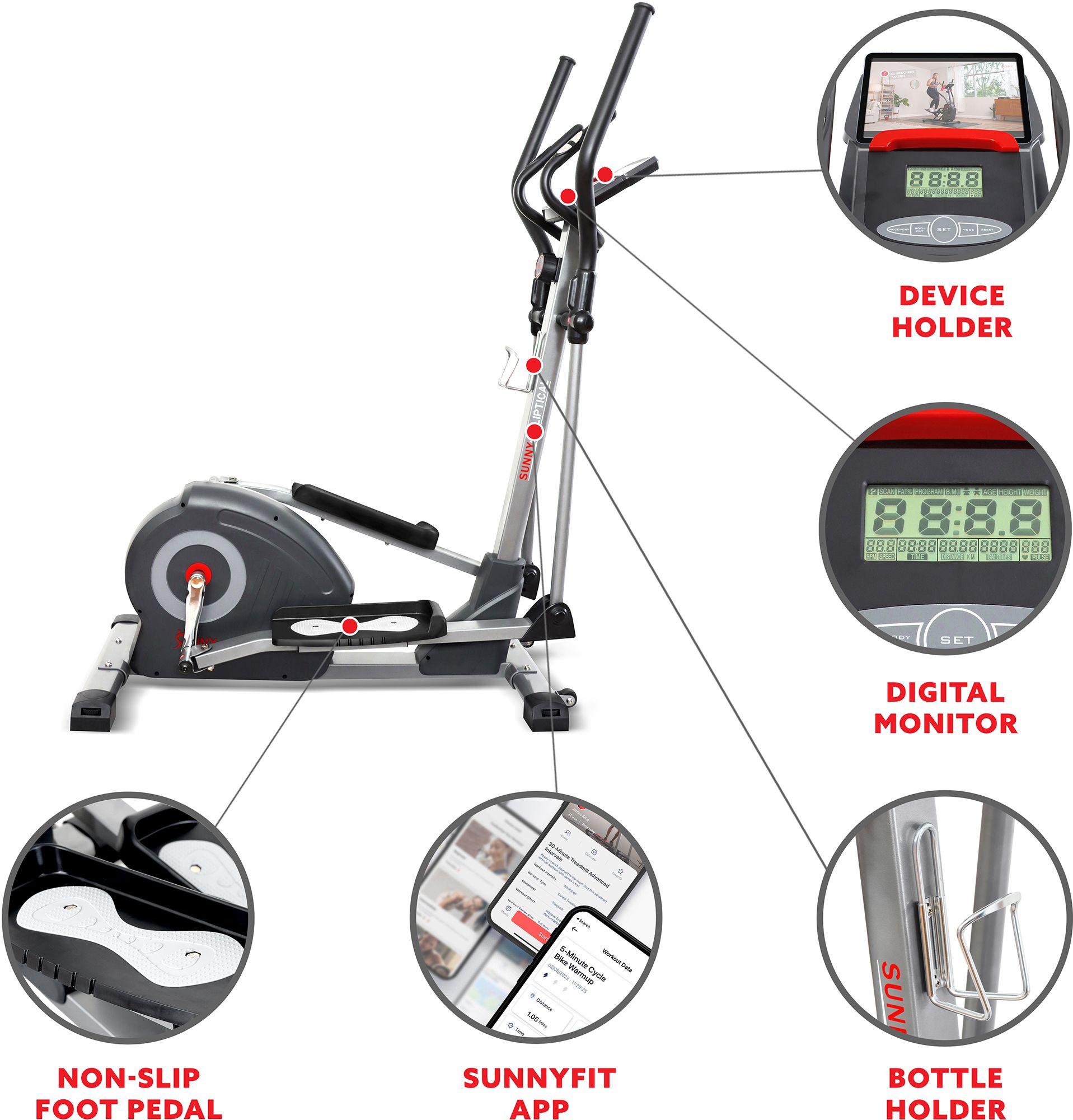 Sunny Health and Fitness Elite Interactive Elliptical product image