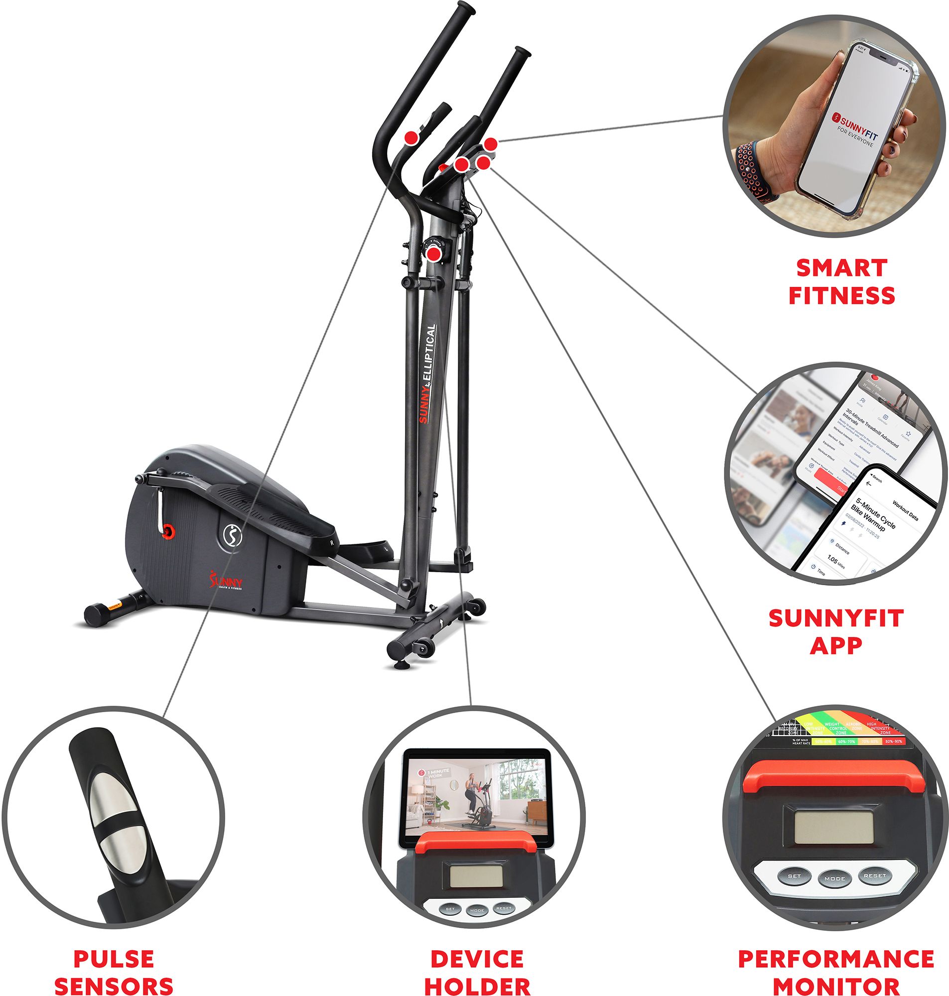 Sunny Health and Fitness Endurance Smart Elliptical product image