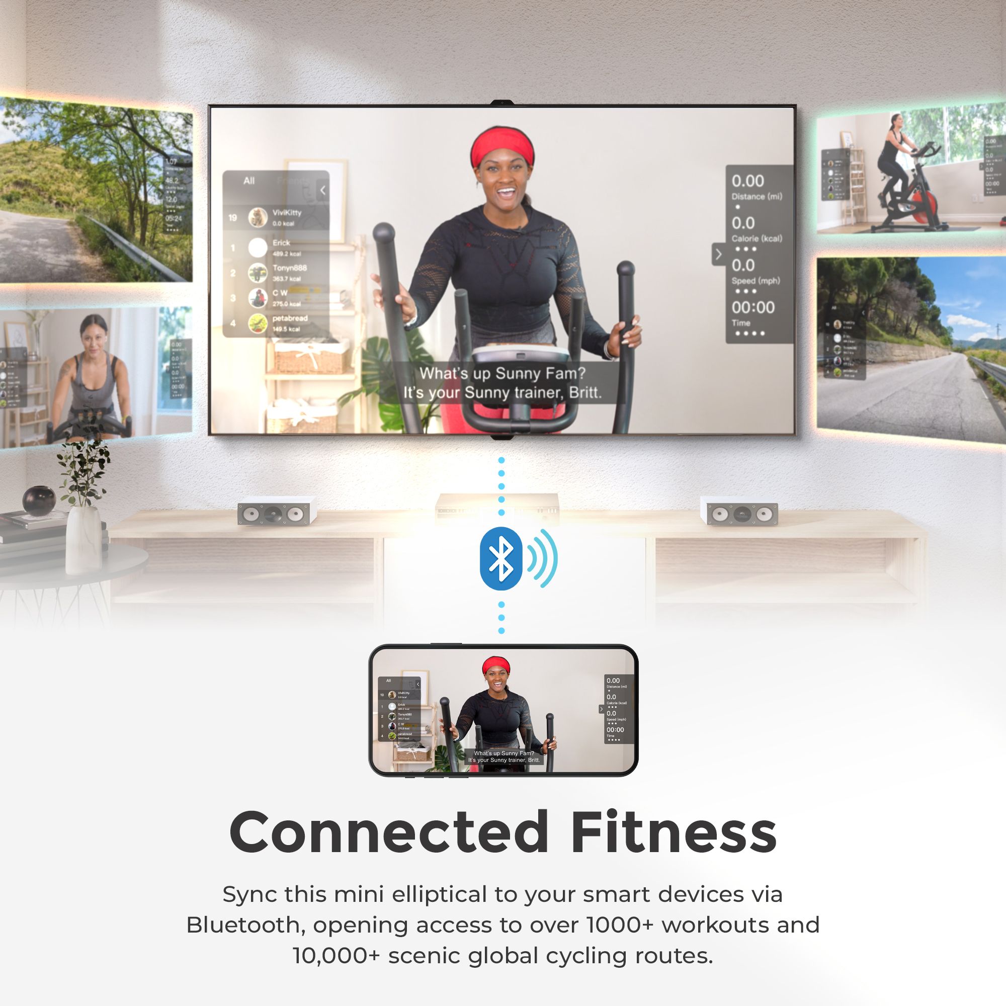 Sunny Health & Fitness Smart Compact Magnetic Under Desk Elliptical product image