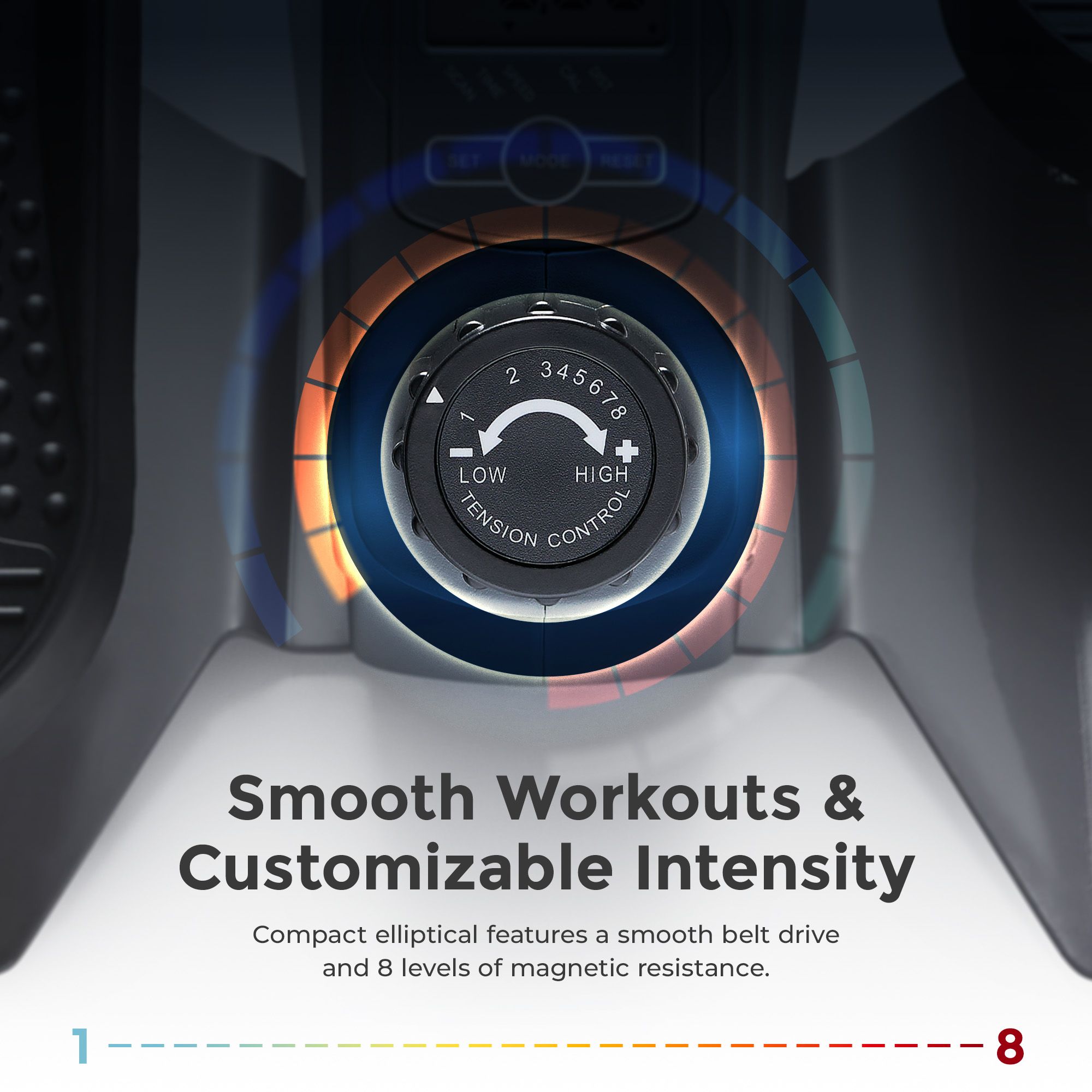 Sunny Health & Fitness Smart Compact Magnetic Under Desk Elliptical product image