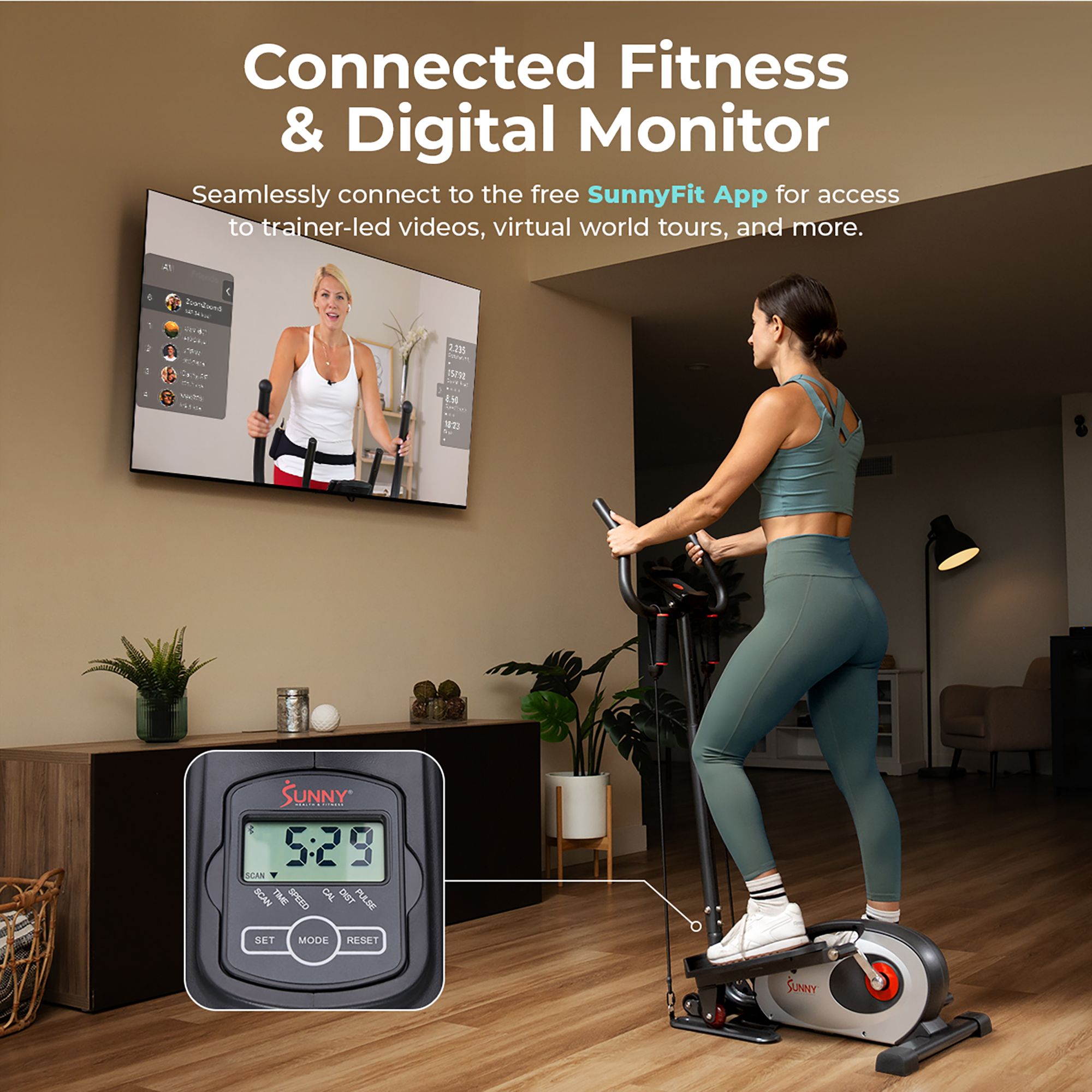 Sunny Health & Fitness Compact Magnetic Elliptical product image