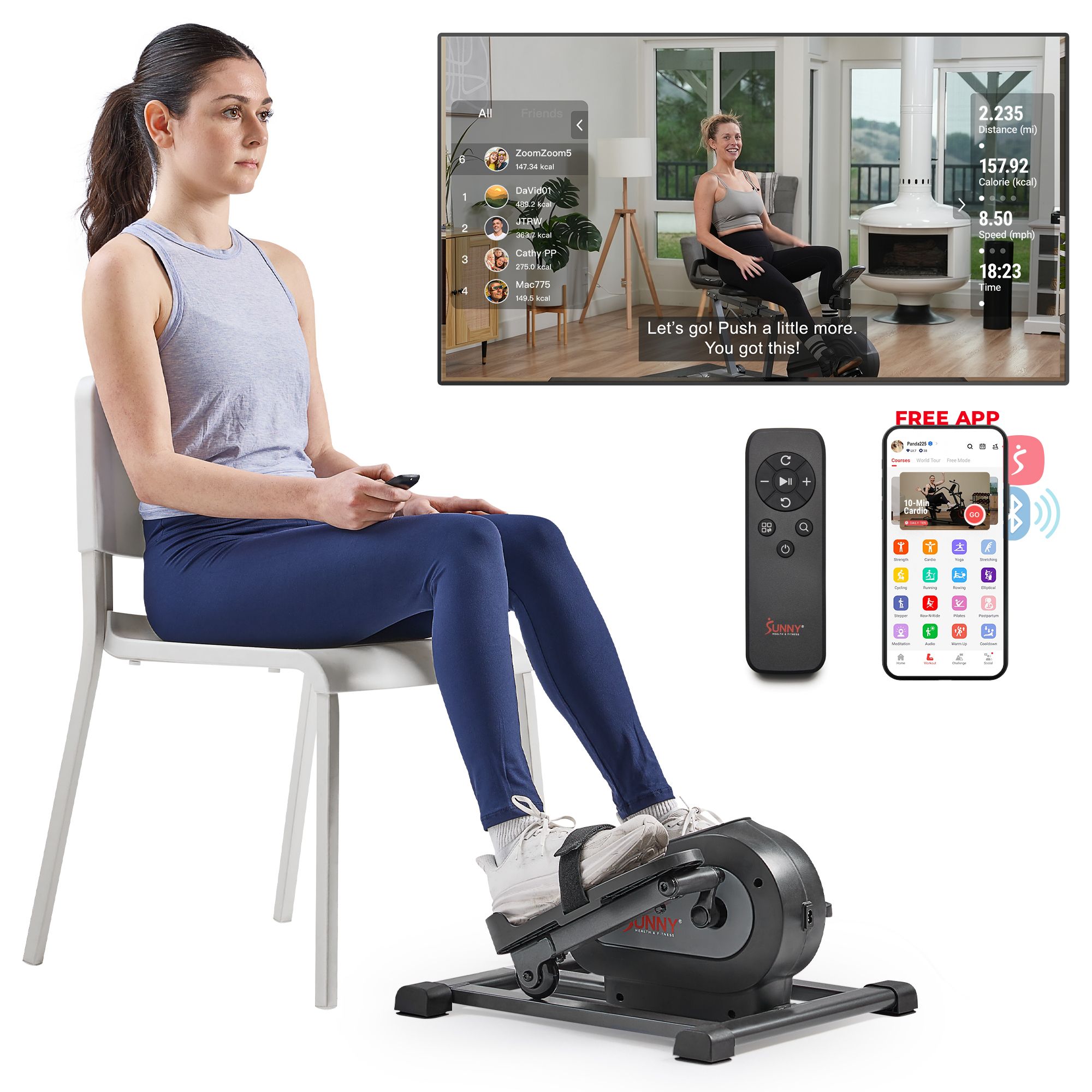 Sunny Health & Fitness Motorized Mini Elliptical product image