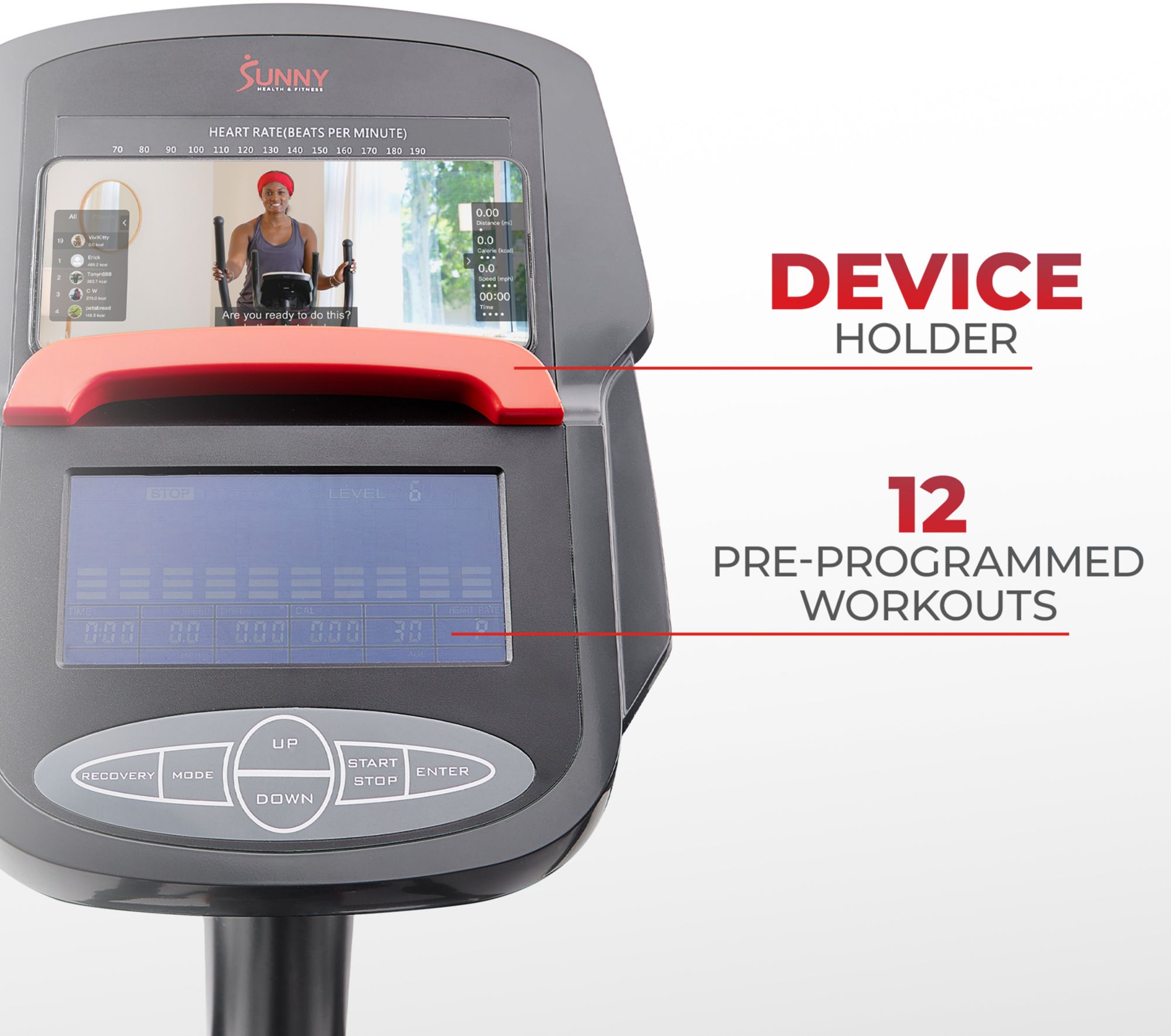 Sunny Health & Fitness Smart Elliptical Machine product image