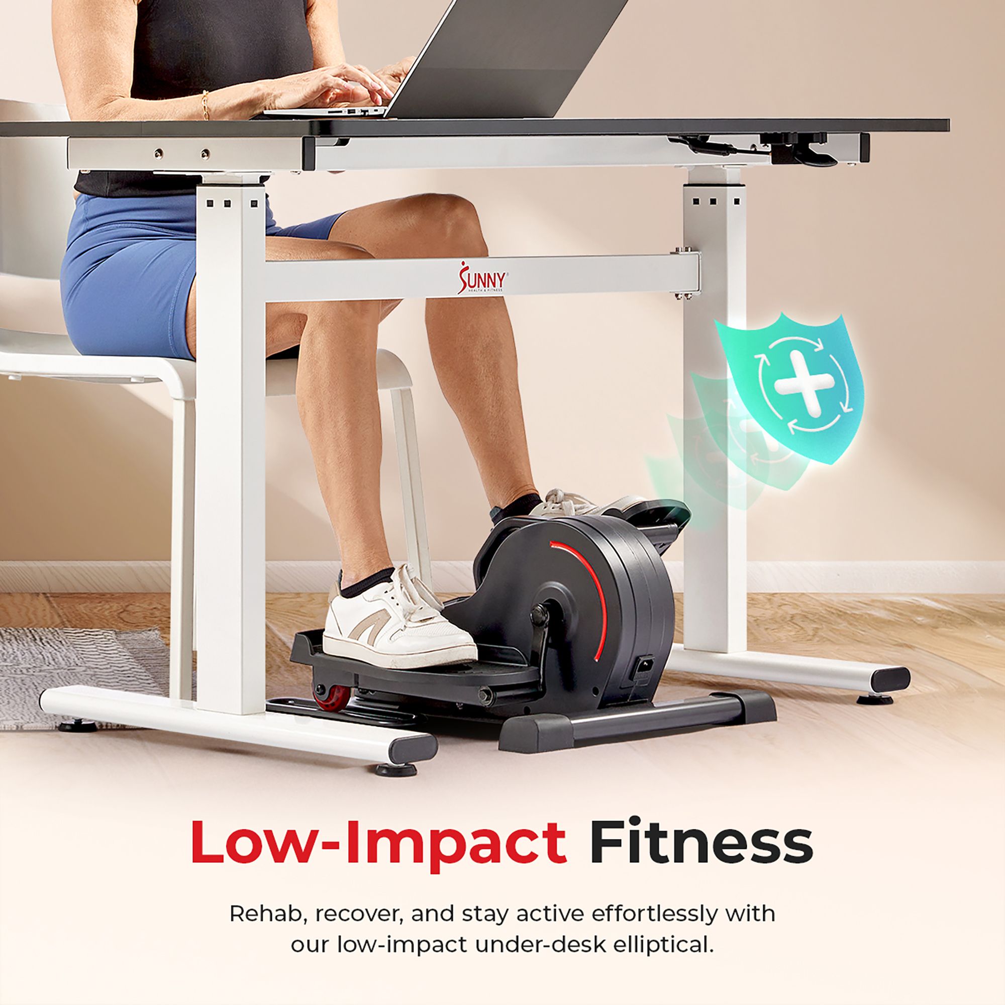 Sunny Health & Fitness Smart Motorized Under Desk Mini Elliptical product image