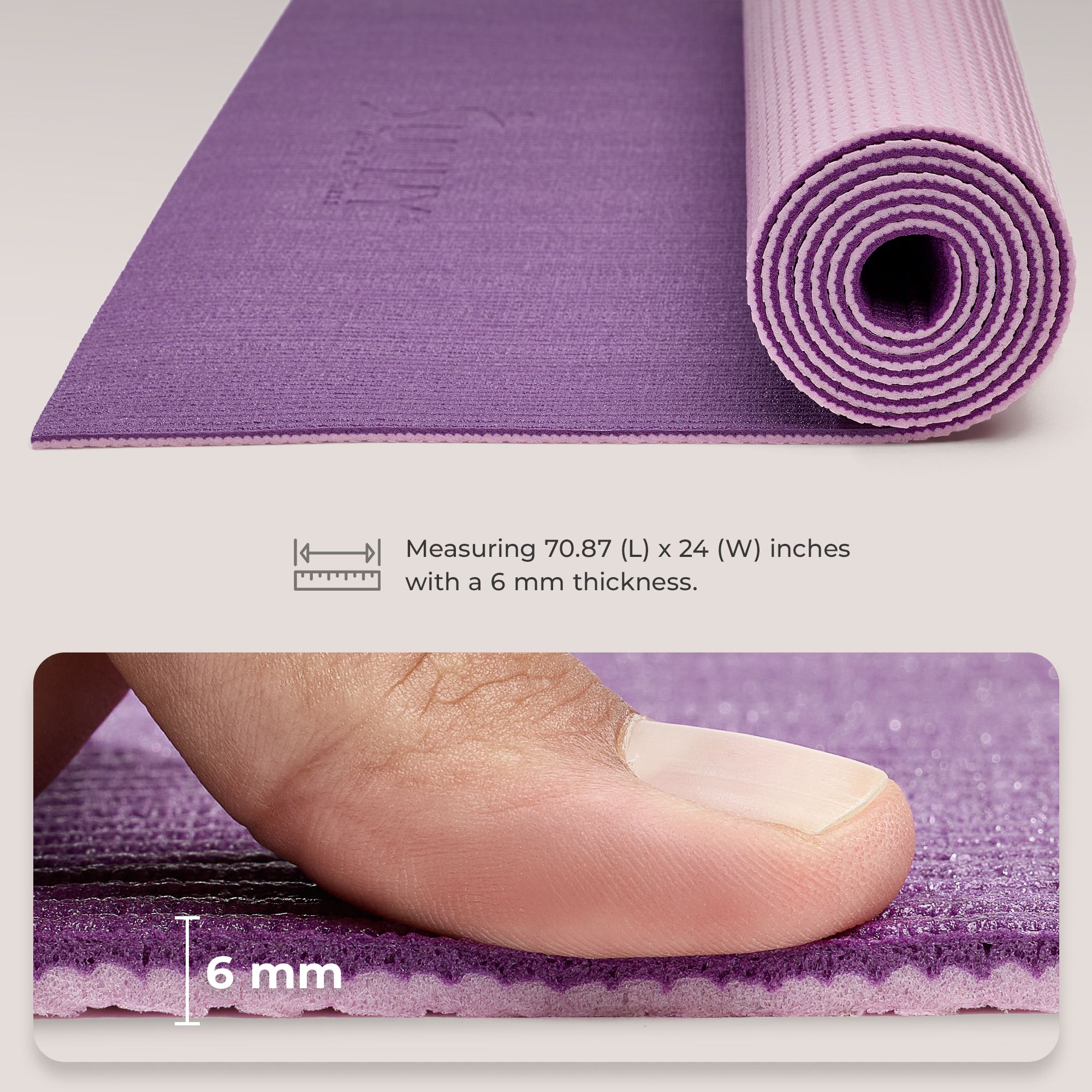 Sunny Health & Fitness Anti-Slip Dual Color Yoga Mat product image