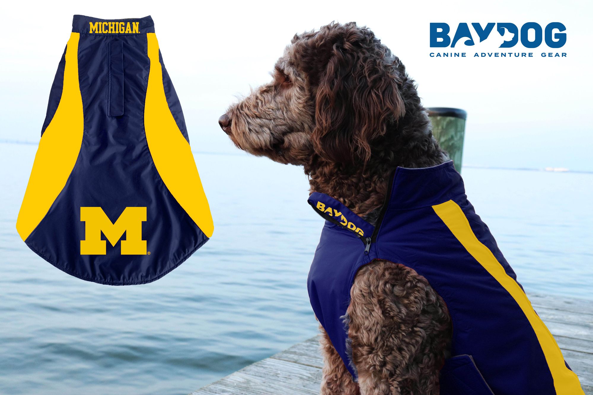 BAYDOG Michigan Wolverines Saginaw Fleece Dog Jacket