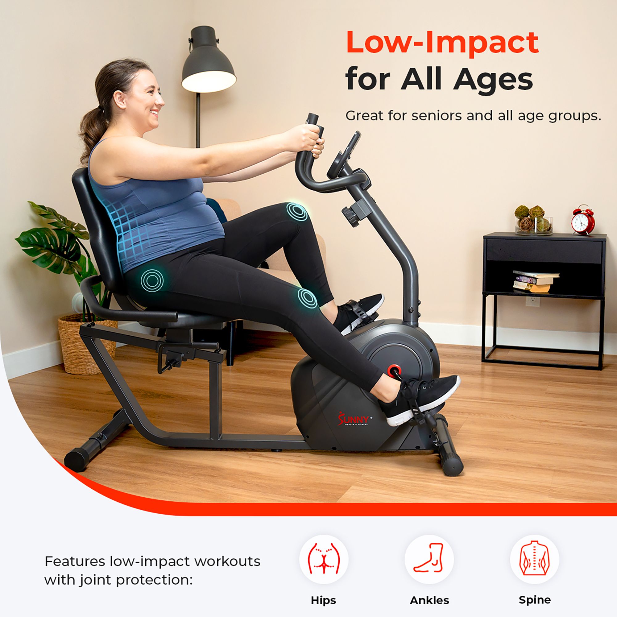 Sunny Health & Fitness Magnetic Recumbent Bike product image