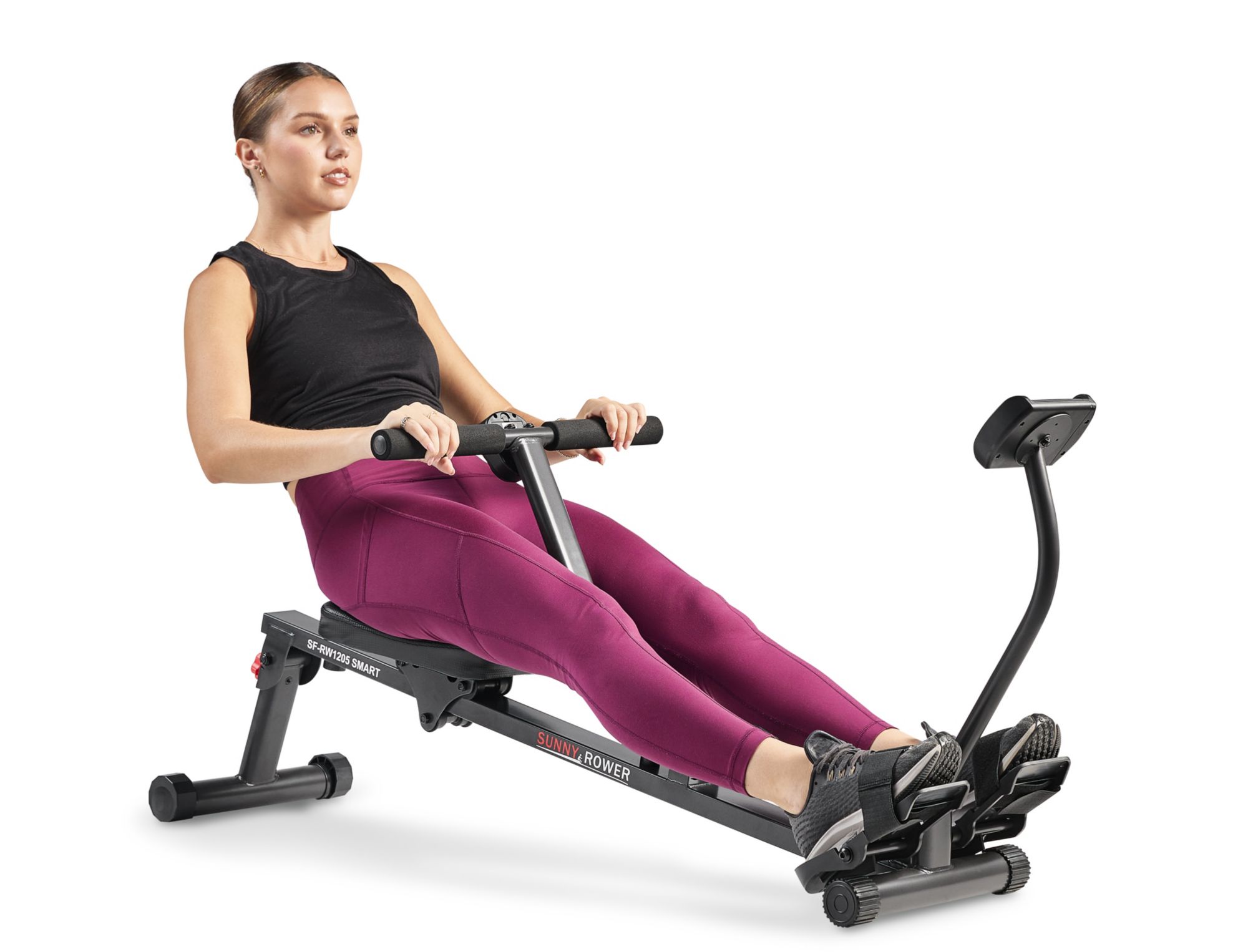 Sunny Health & Fitness Smart Compact Adjustable Hydraulic Rowing Machine product image