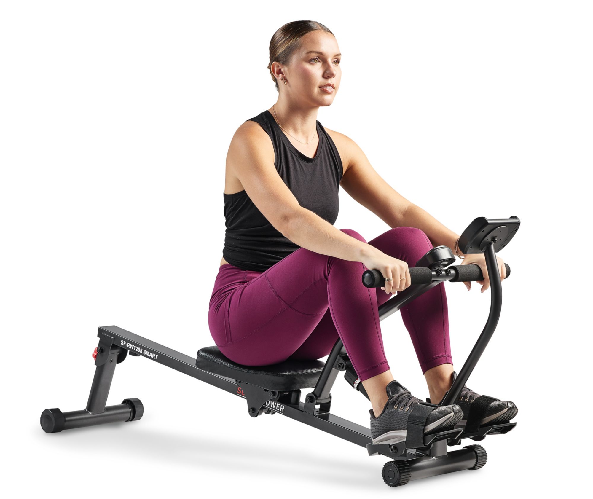 Sunny Health & Fitness Smart Compact Adjustable Hydraulic Rowing Machine product image