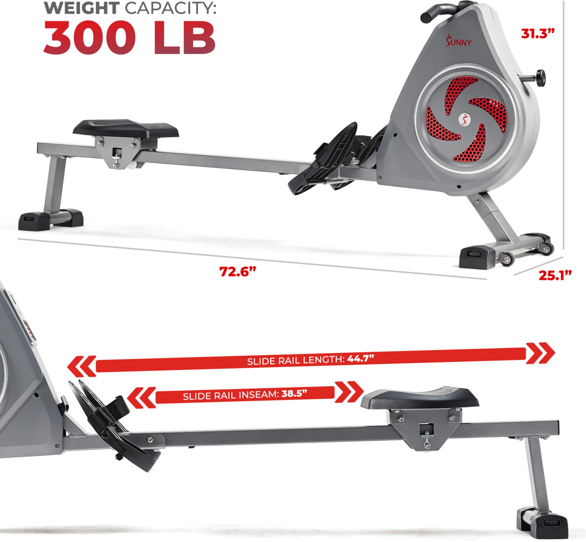 Sunny Health and Fitness Dynamic Air Rowing Machine product image