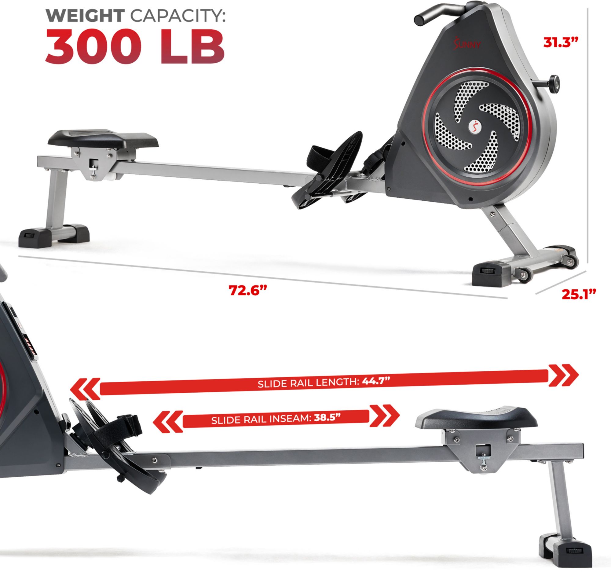 Sunny Health and Fitness Dynamic Air Rowing Machine product image