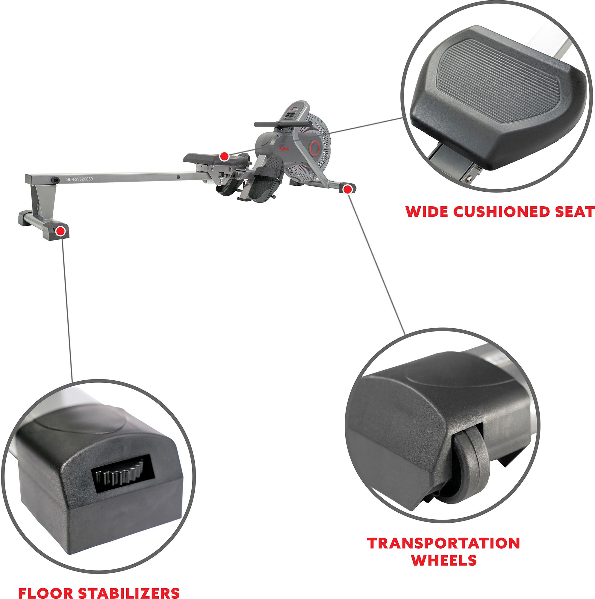 Sunny Health & Fitness Air Fan Rowing Machine product image