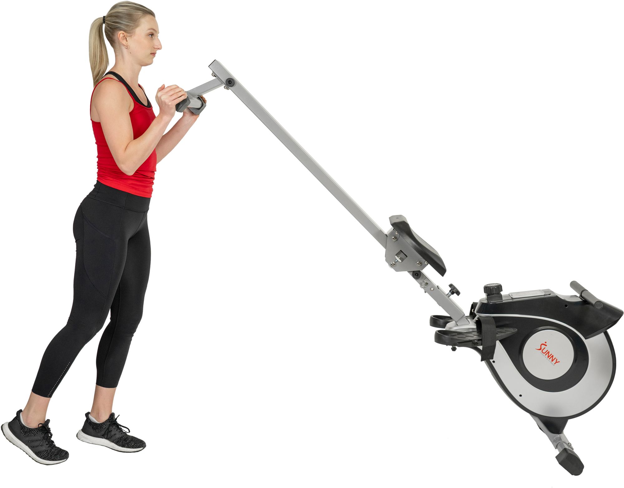Sunny Health & Fitness Magnetic Rower Machine, Silver product image
