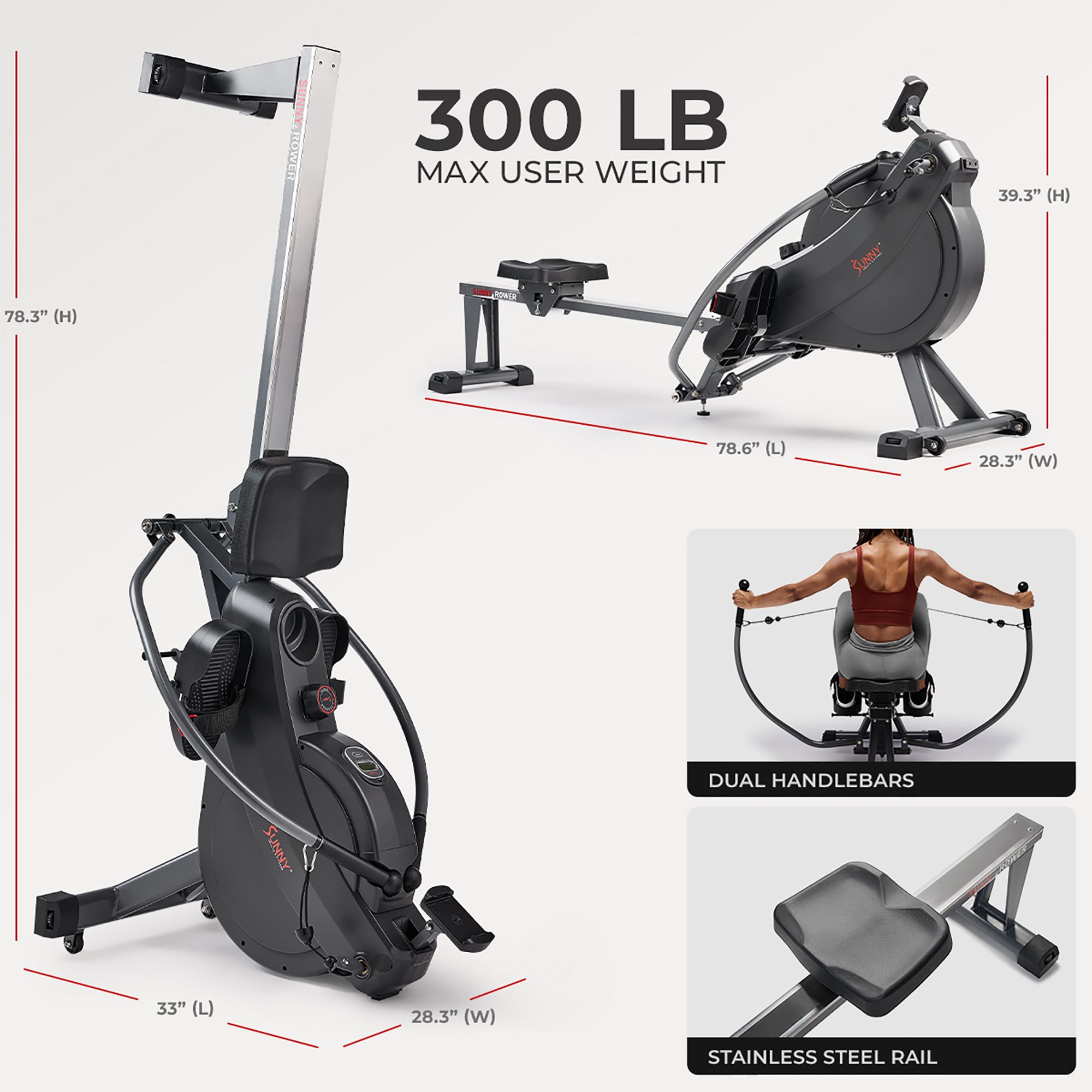 Sunny Health & Fitness Motional Magnetic Rower product image