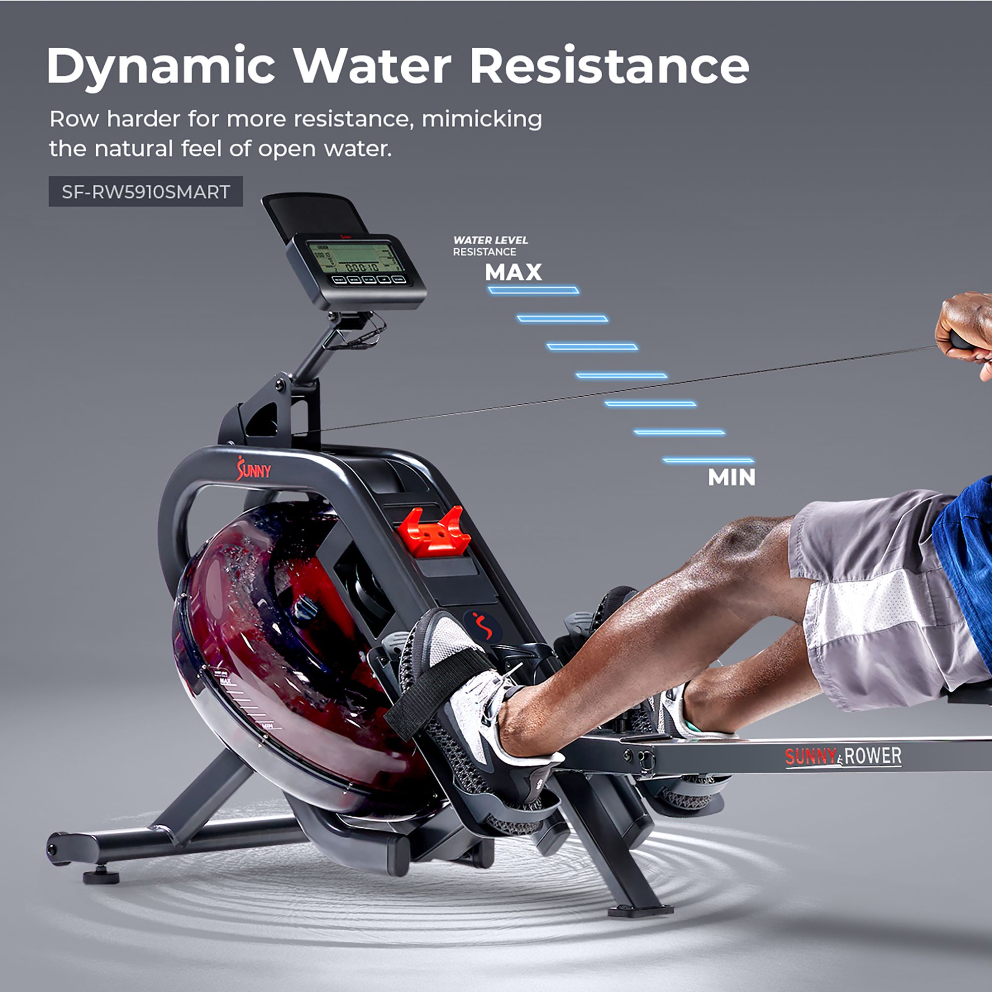Sunny Health & Fitness Hydro Water Rowing Machine product image