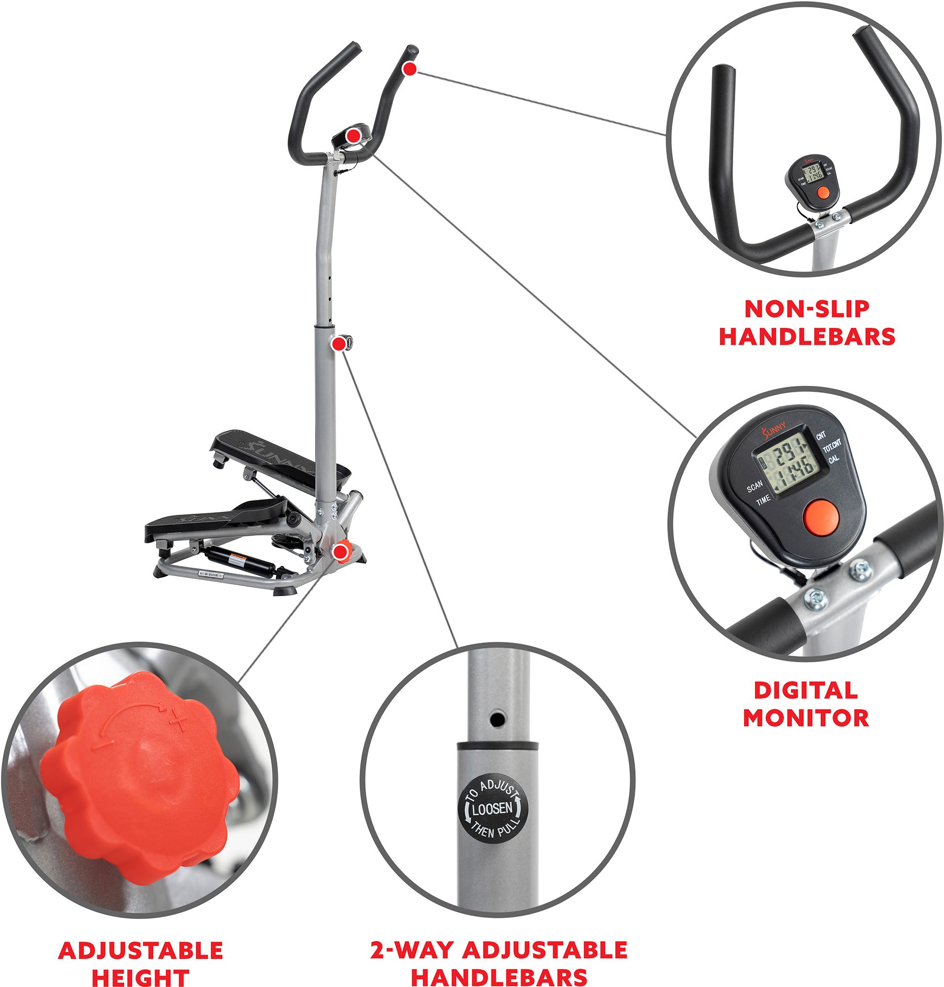 Sunny Health and Fitness Stair Stepper with Handlebar