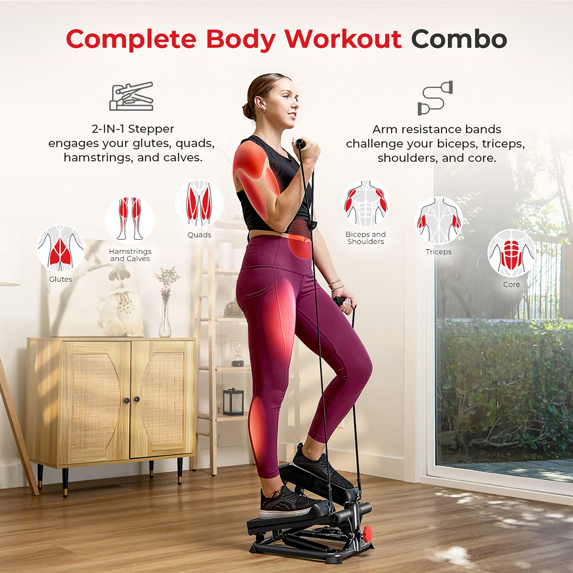 Sunny Health & Fitness Smart Twist Stepper Machine product image