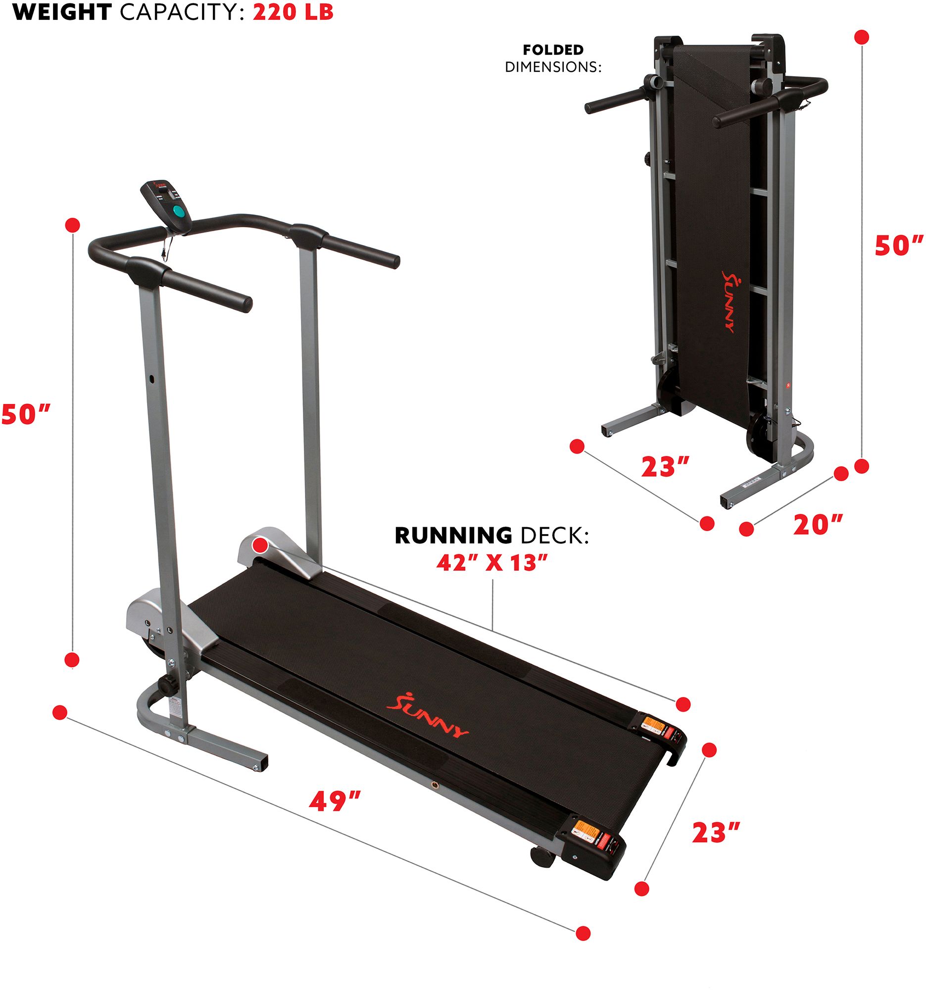 Sunny Health & Fitness SF-T1407M Manual Walking Treadmill product image