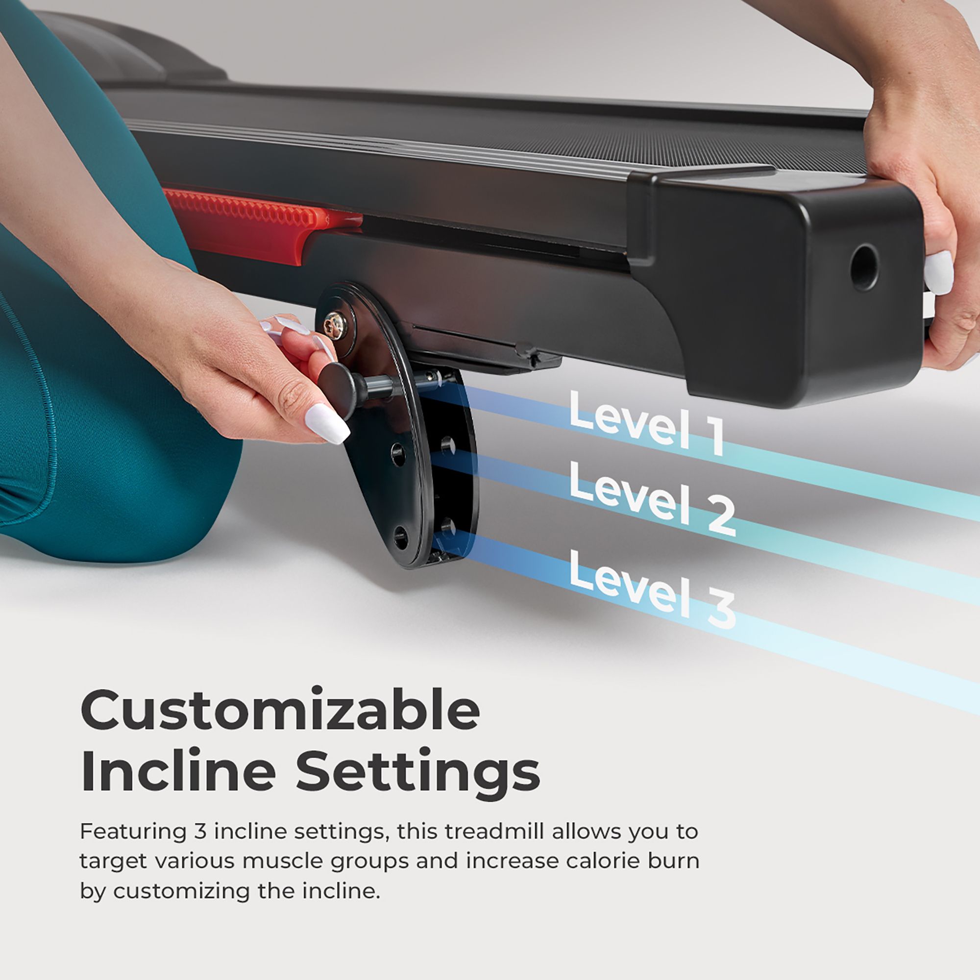 Sunny Health & Fitness Manual Incline Smart Treadmill product image