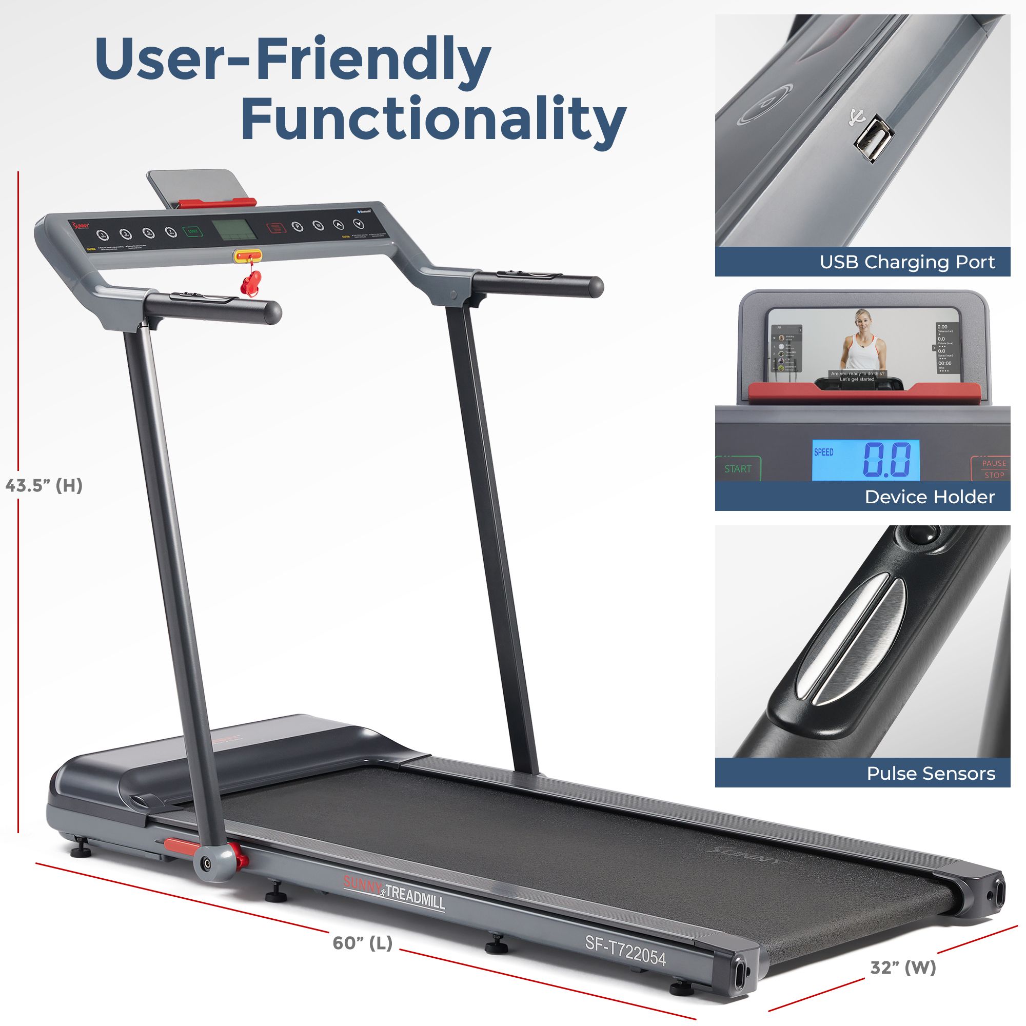 Sunny Health & Fitness Pegasus Folding Treadmill product image