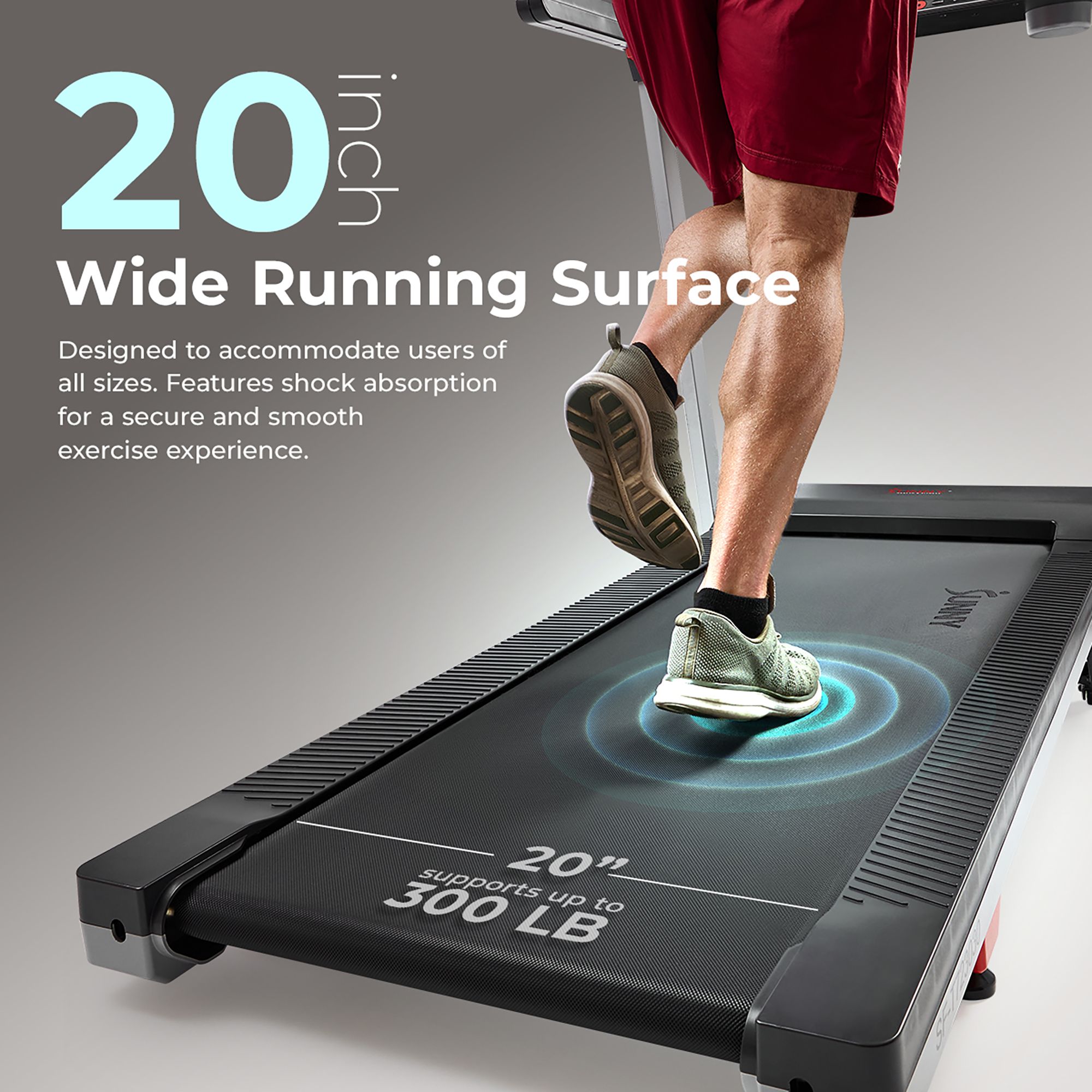 Sunny Health & Fitness Easy-Assembly Treadmill with 20” Wide Running Deck and Auto Incline product image