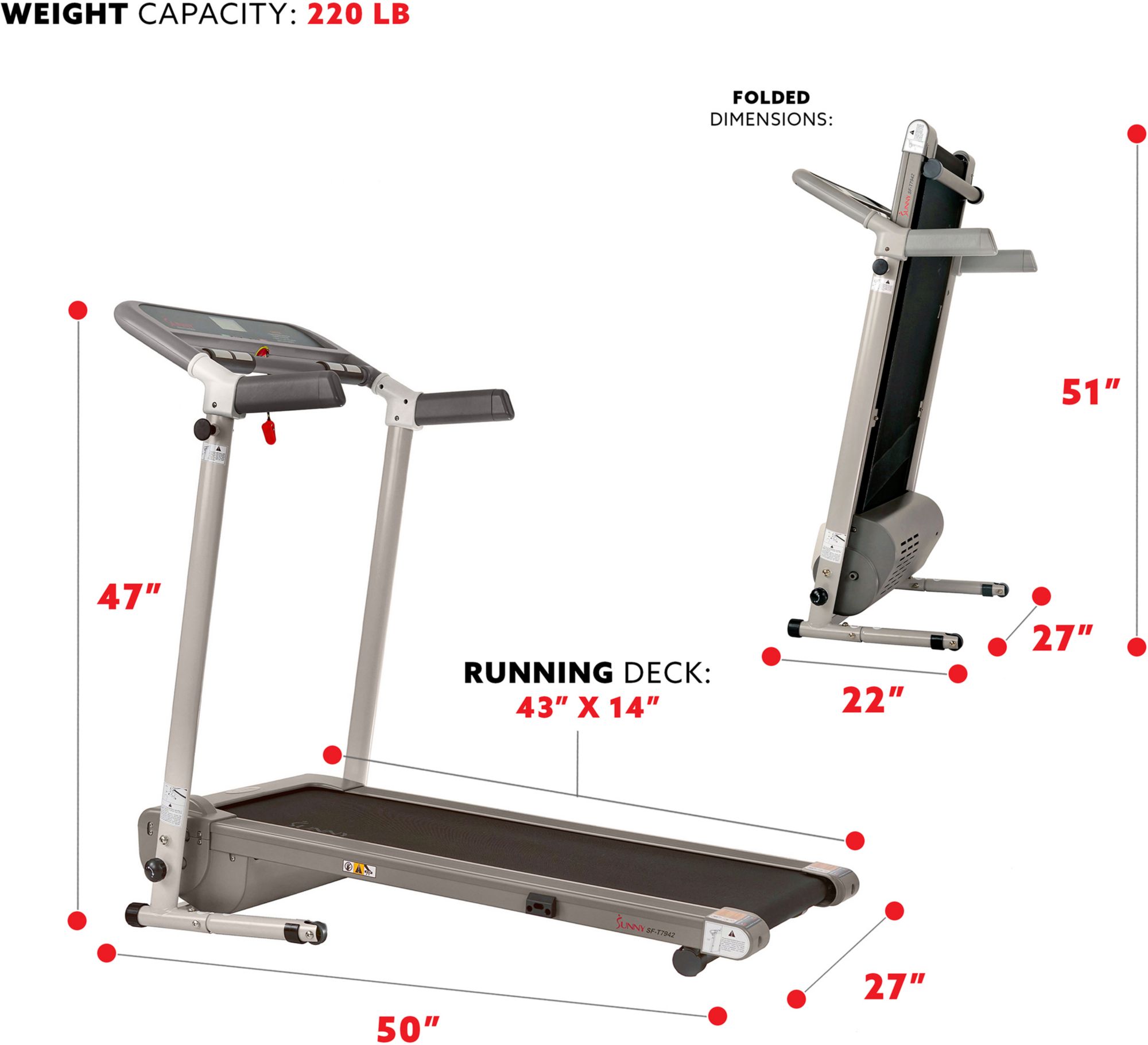 Sunny Health & Fitness Foldable Walking Treadmill product image