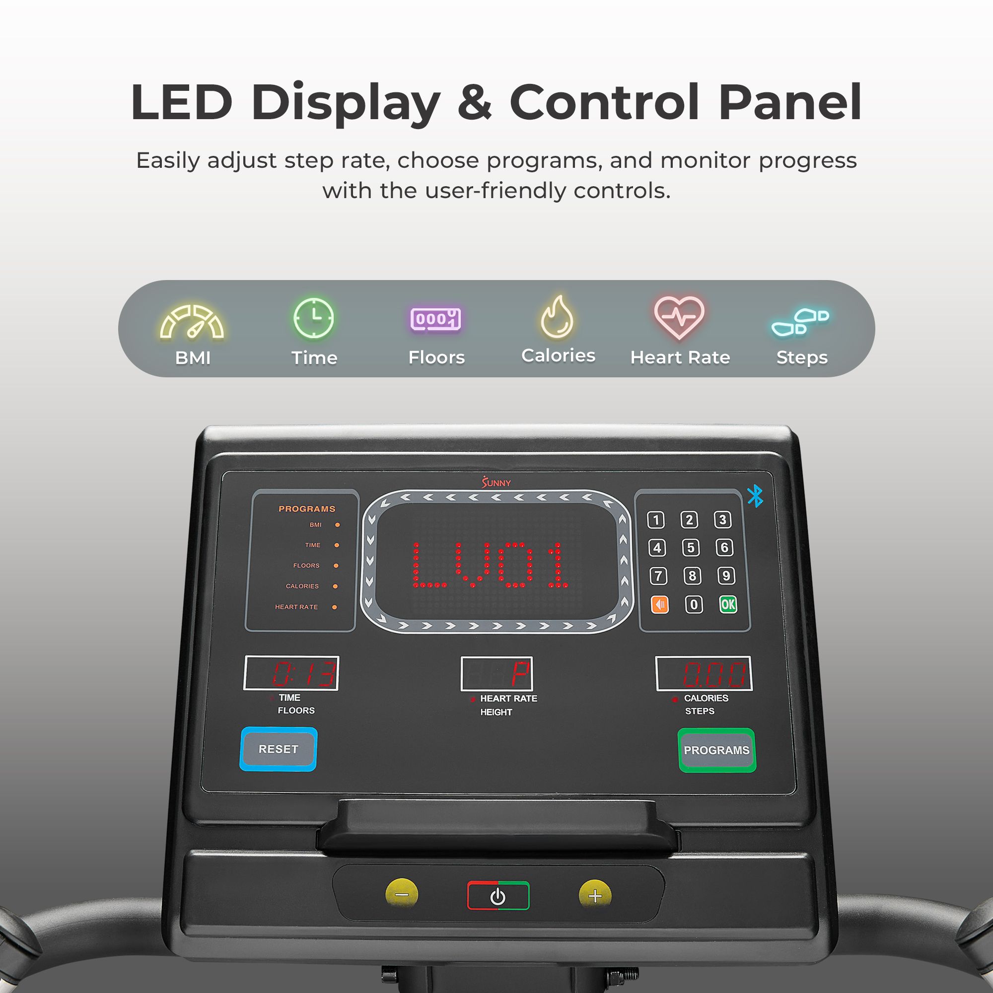 Sunny Health & Fitness Premium Smart Stair Climber product image