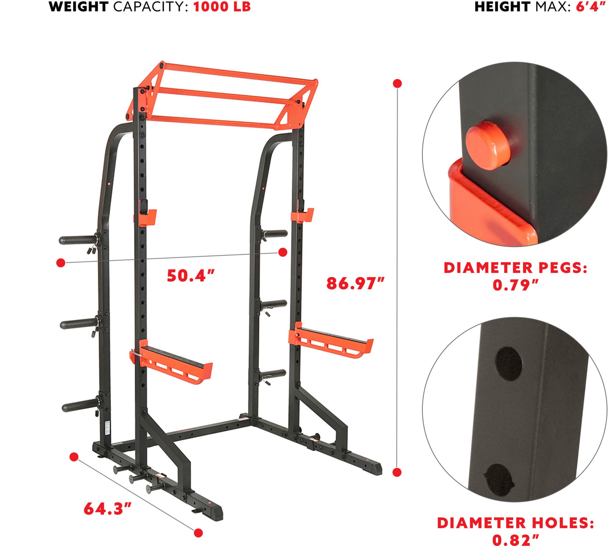 Sunny Health & Fitness Power Zone Half Rack Strength Cage product image