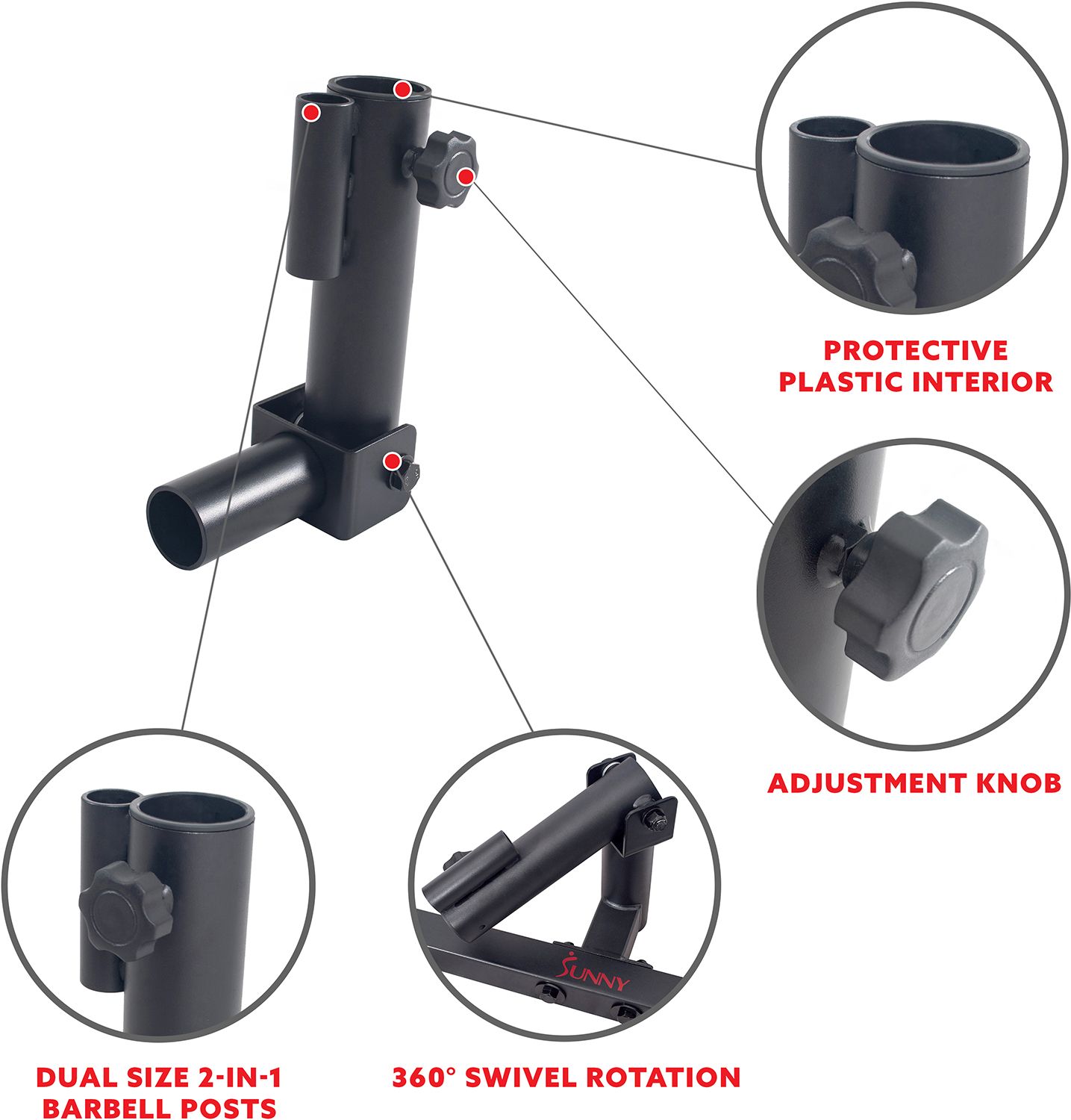 Sunny Health & Fitness Landmine Power Rack Attachment