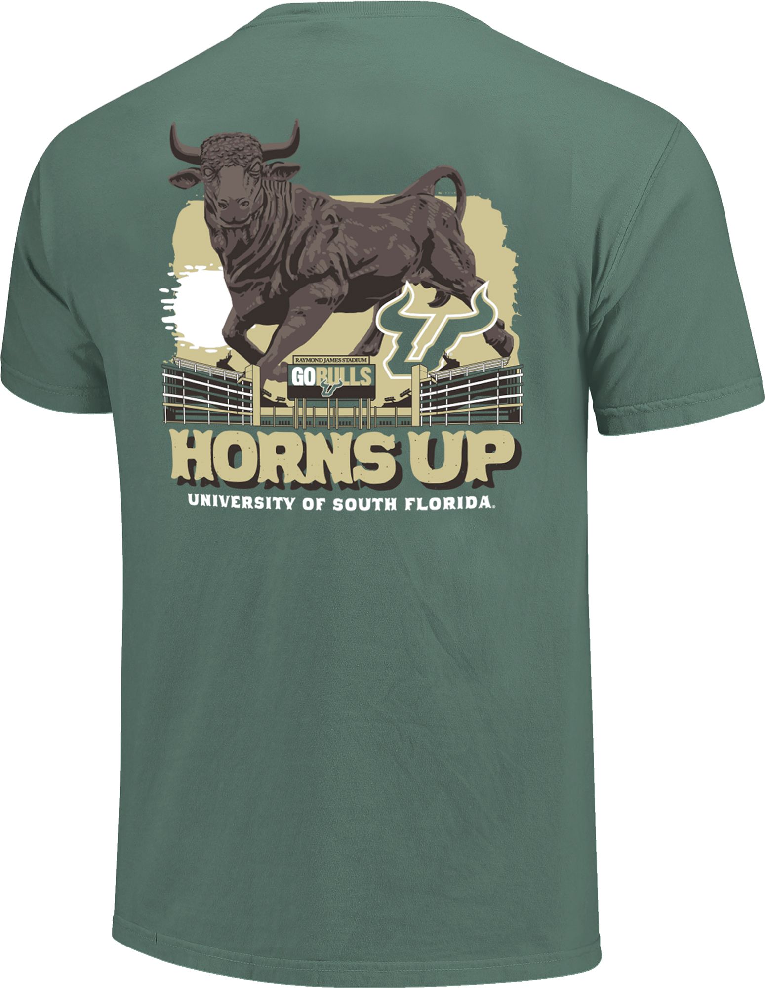 Image One Men's South Florida Bulls Green Hyperlocal Horns Up T-Shirt product image