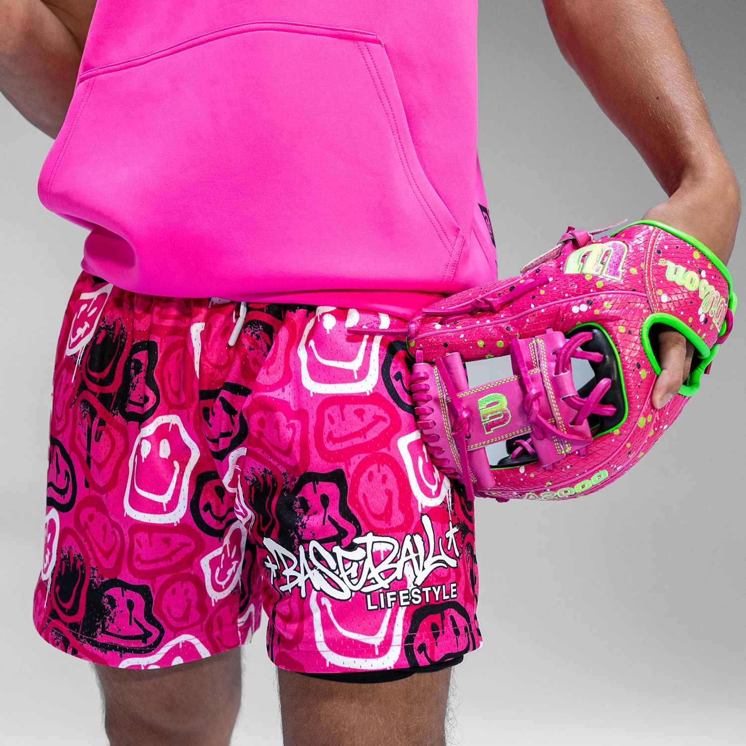 Baseball Lifestyle 101 Boys' 5” Pink Collection Shorts product image