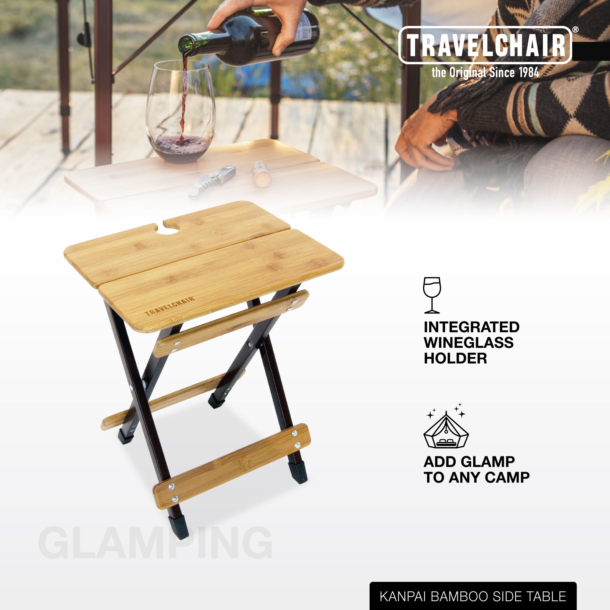 TravelChair Side Kanpai Bamboo Table