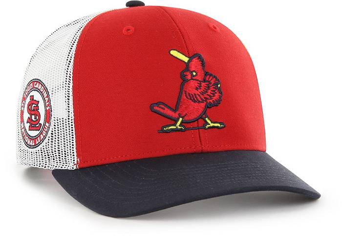 St. Louis Cardinals '47 Four Stroke Clean Up Trucker Snapback Hat - Red/Tan