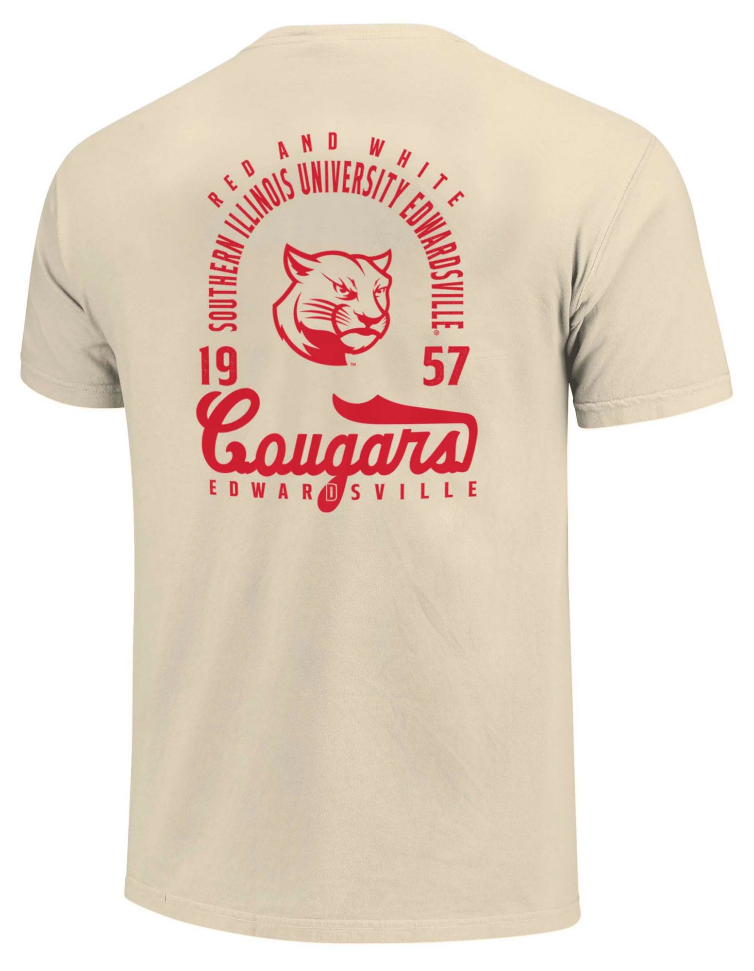 Image One Men's SIU Edwardsville Cougars Ivory Mascot T-Shirt product image