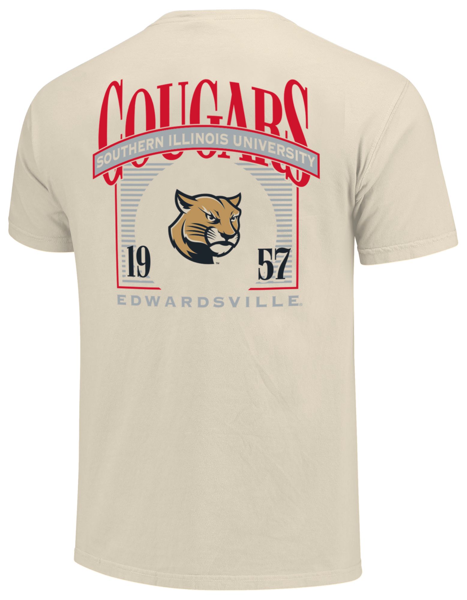 Image One Men's SIU  Edwardsville Cougars White Banner Arch Poster T-Shirt product image