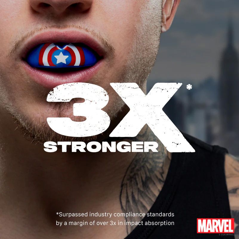 SafeJawz Marvel Captain America Football Mouthguard - Junior product image