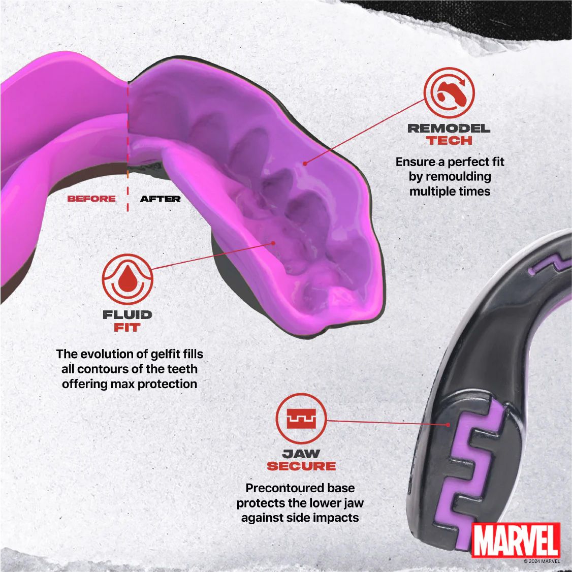 SafeJawz Marvel Black Panther Football Mouthguard - Junior product image
