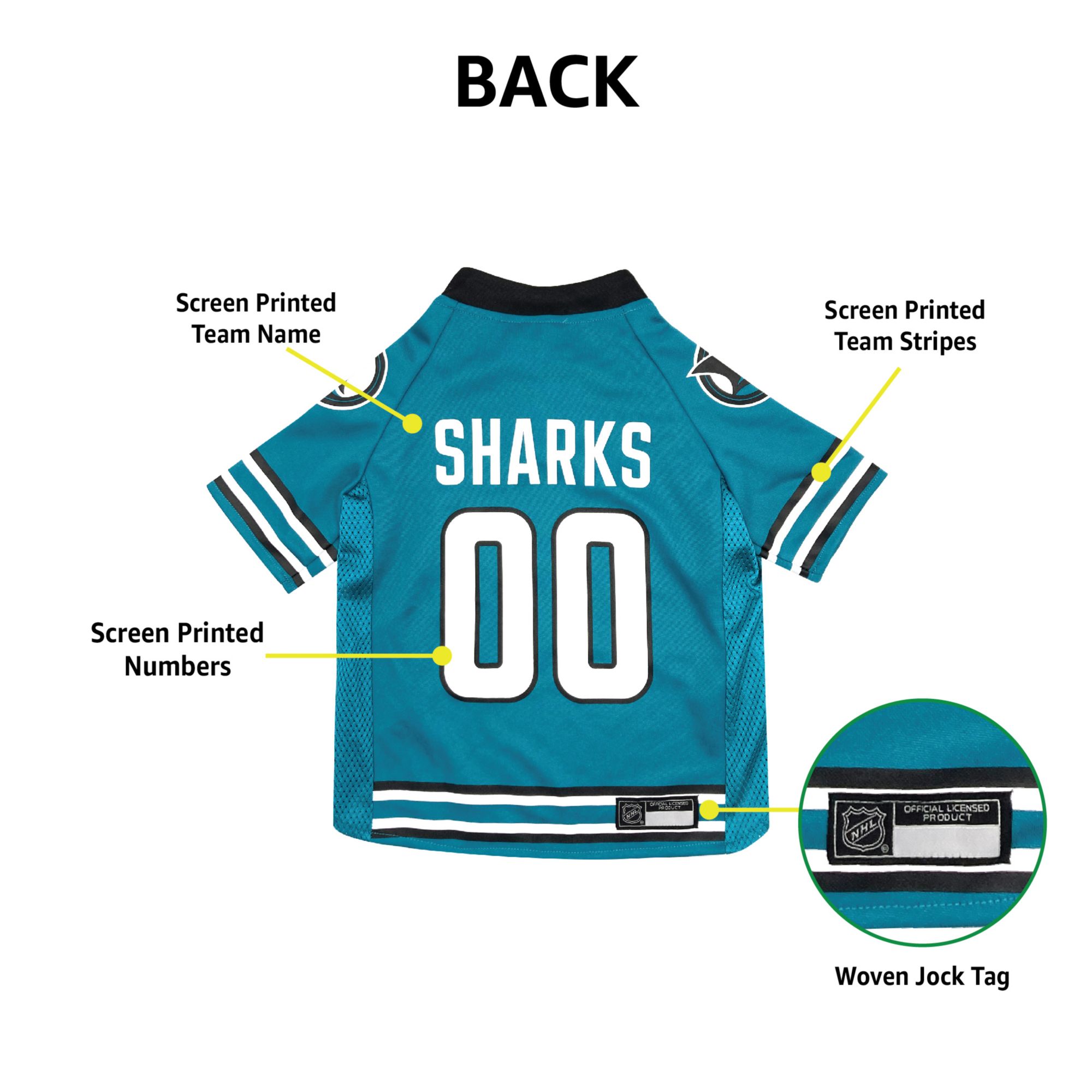 Pets First NHL San Jose Sharks Pet Jersey product image