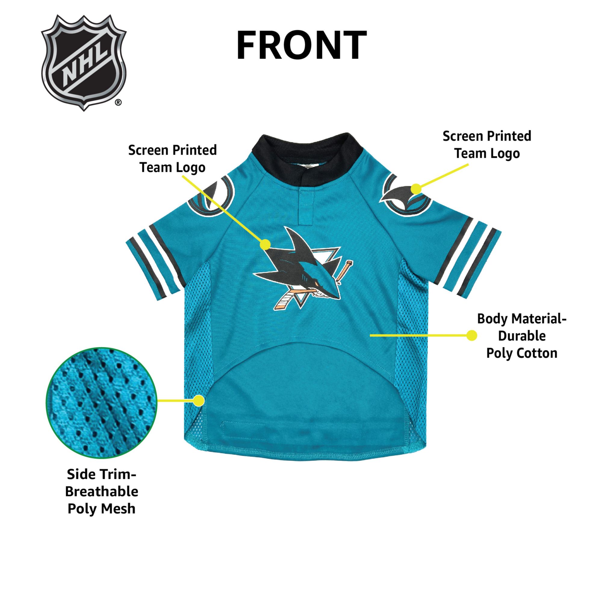 Pets First NHL San Jose Sharks Pet Jersey product image