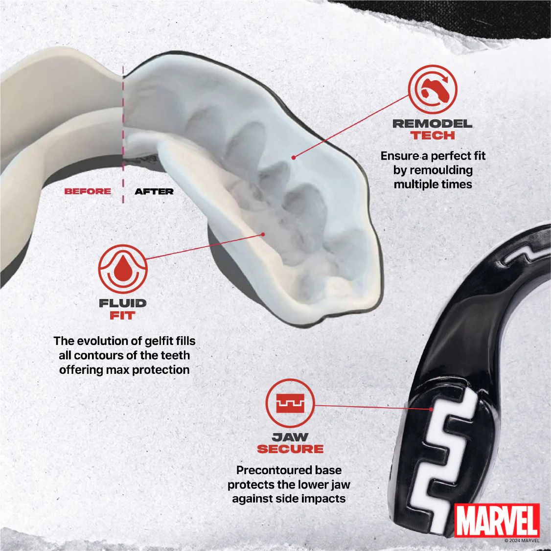 SafeJawz Marvel Venom Football Mouthguard - Adult product image