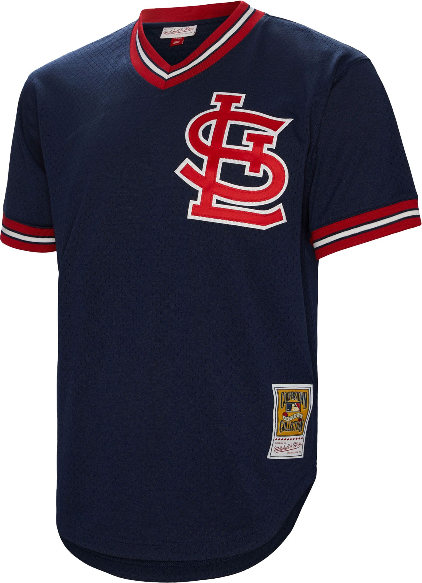 Mitchell & Ness Men's Ozzie Smith #1 Navy Cooperstown Alternate Mesh Batting Practice Jersey product image